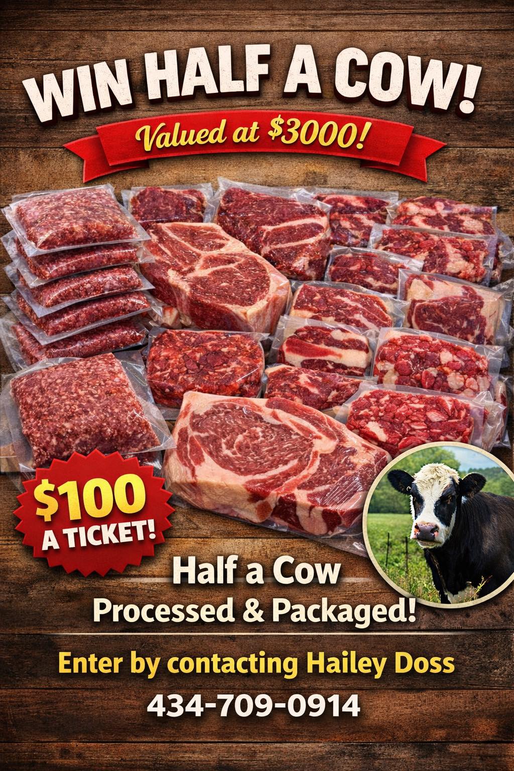 MVF - WIN 1/2 A COW! 🔥🥩 We’re raffling off 1/2 a cow — custom processed ...