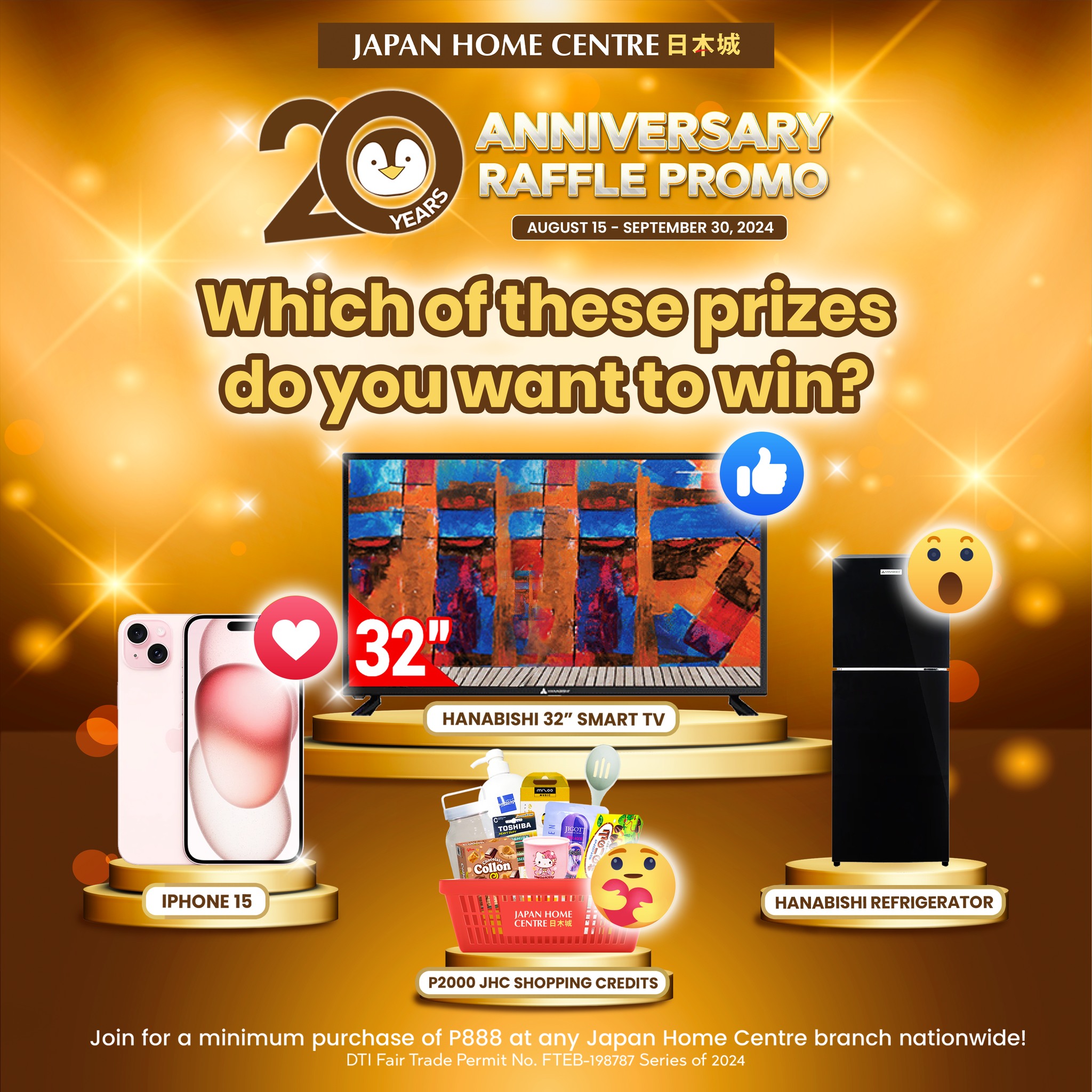 Which of these prizes do you want to... - Japan Home Centre