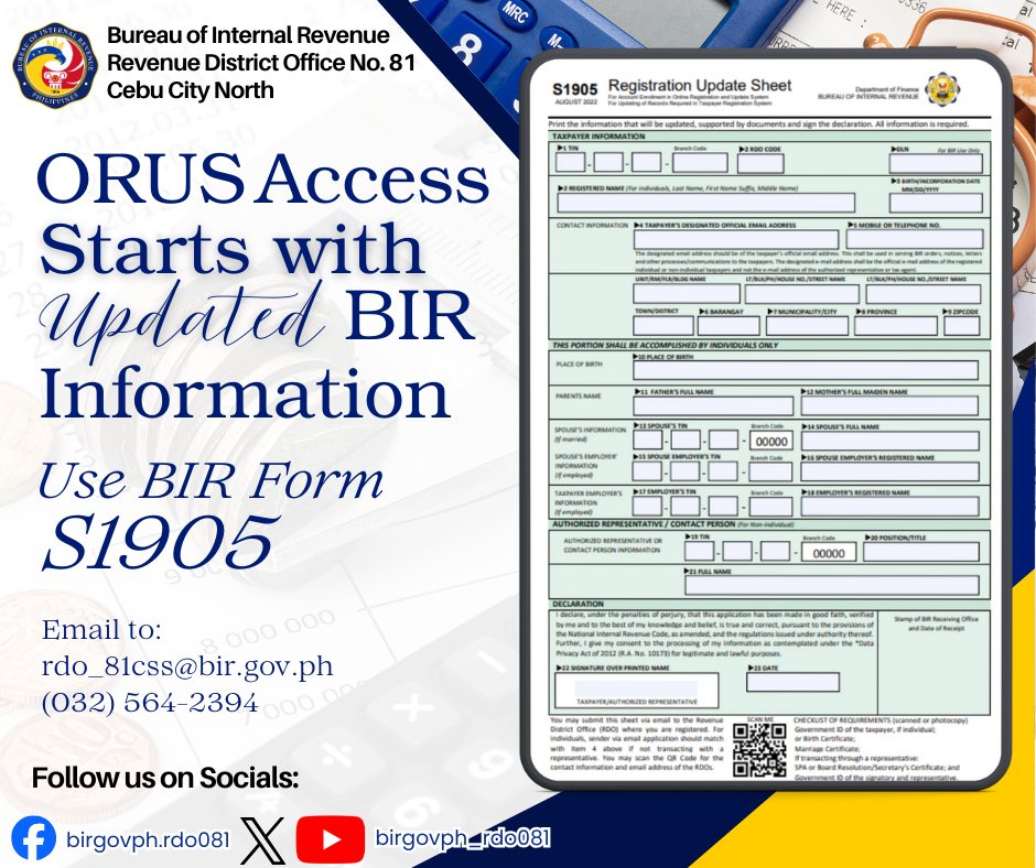BIR - 𝑵𝒐 𝑶𝑹𝑼𝑺 𝑨𝒄𝒄𝒆𝒔𝒔 𝒀𝒆𝒕? Your BIR Information Might Need an Update! To ...