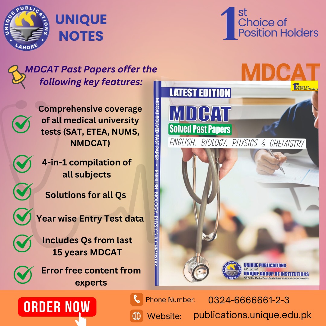 Unique Notes - Master Your Exams With UNIQUE MDCAT Solved... | Facebook