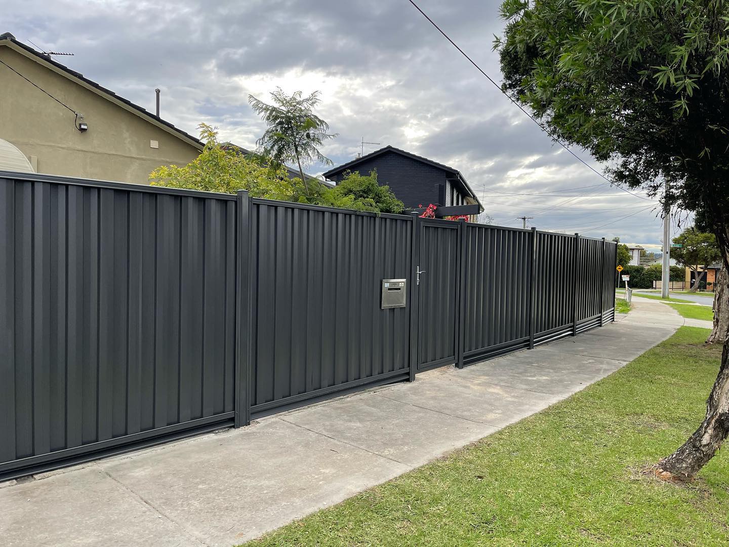 Checked Fencing - 1.8m Colorbond Fence with powder coated...