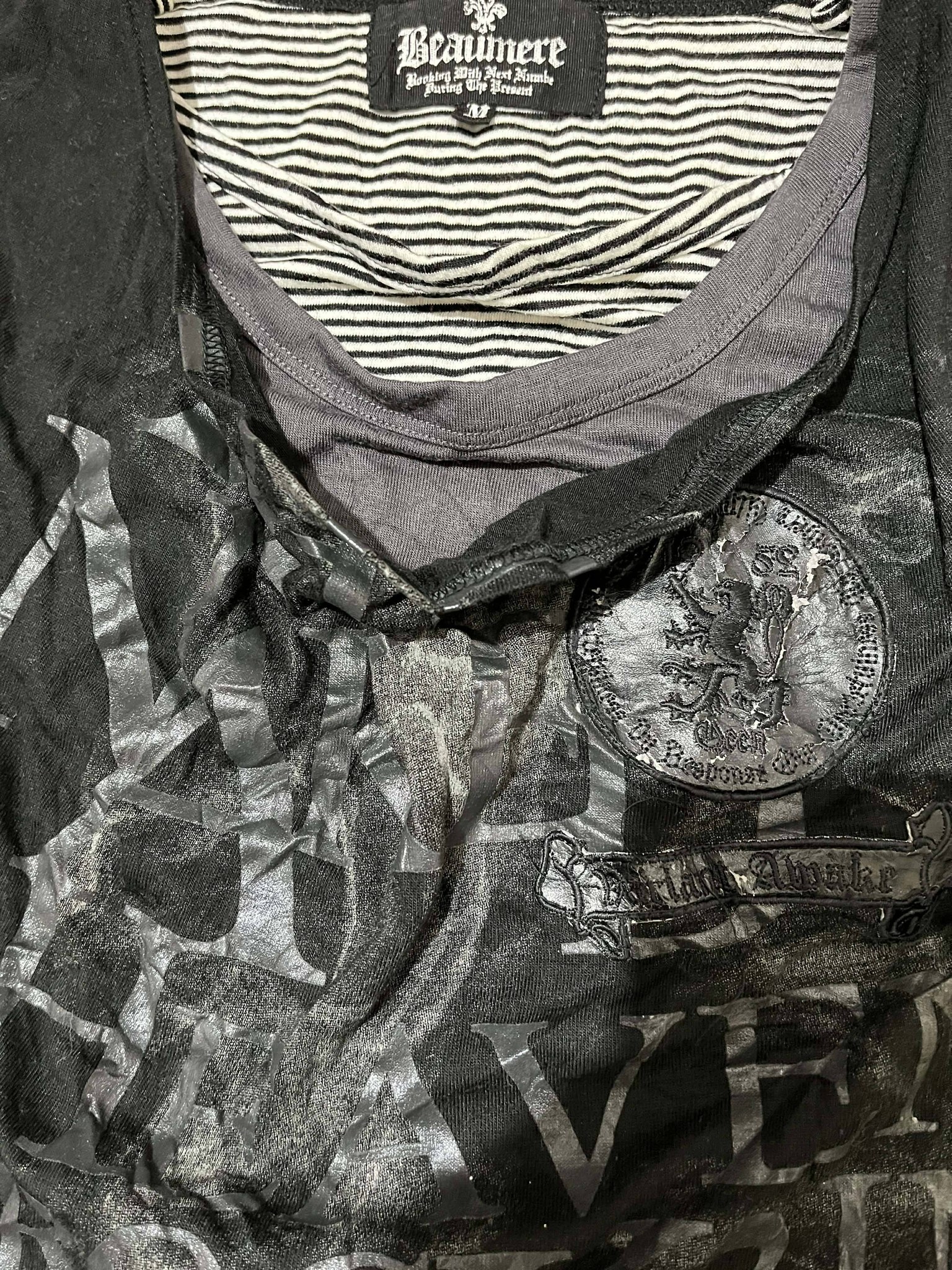 Vintage Beaumere Japanese Archival Grunge Triple-Layer Shirt 