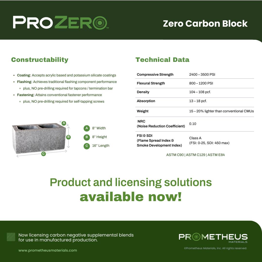 Prometheus - Prometheus Materials’ ProZero™ zero carbon blocks achieve ...