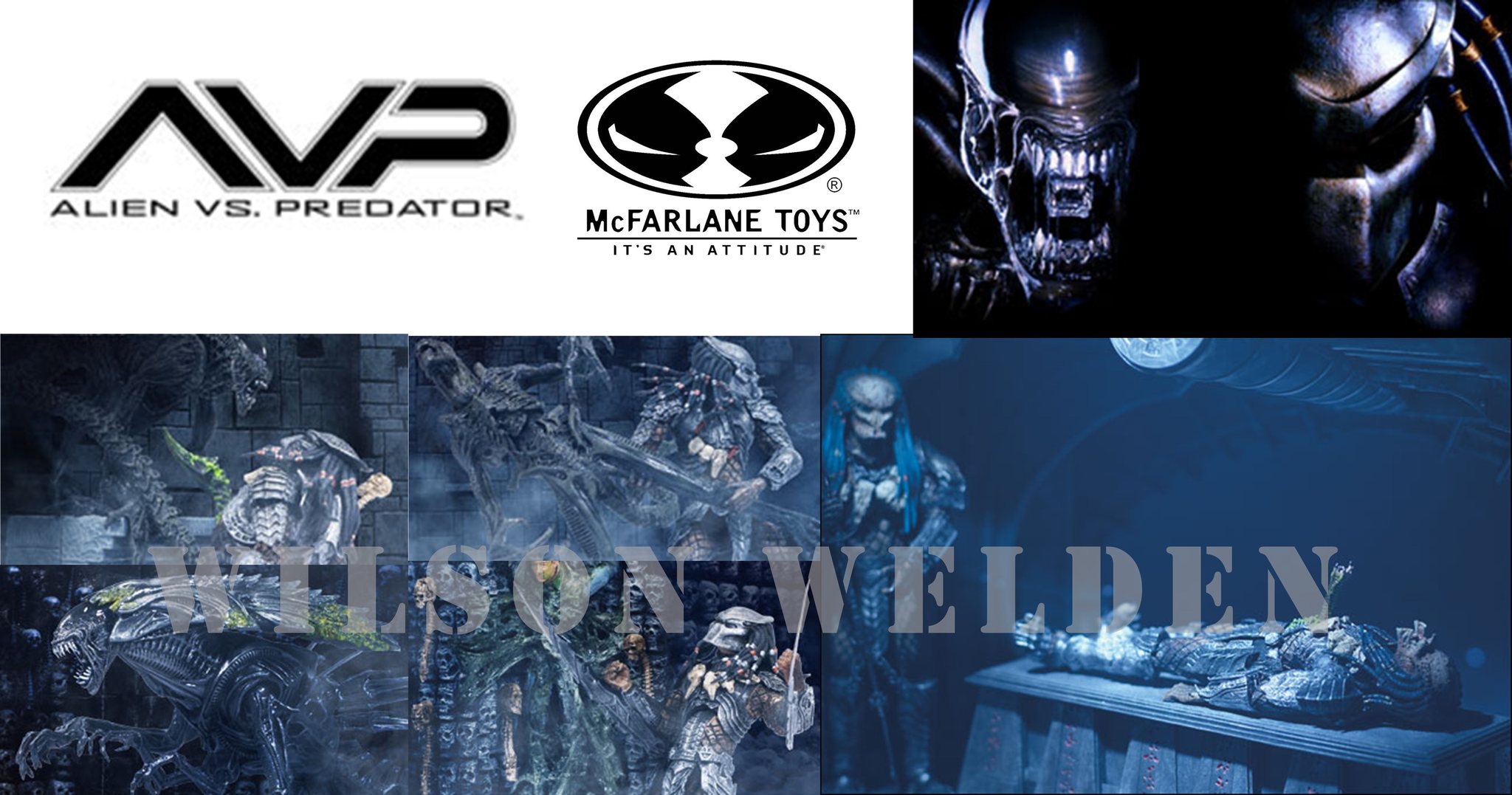 ORIGINAL McFARLANE ALIEN VS PREDATOR (AVP) PLAYSET SERIES 2 COMPLETE ...