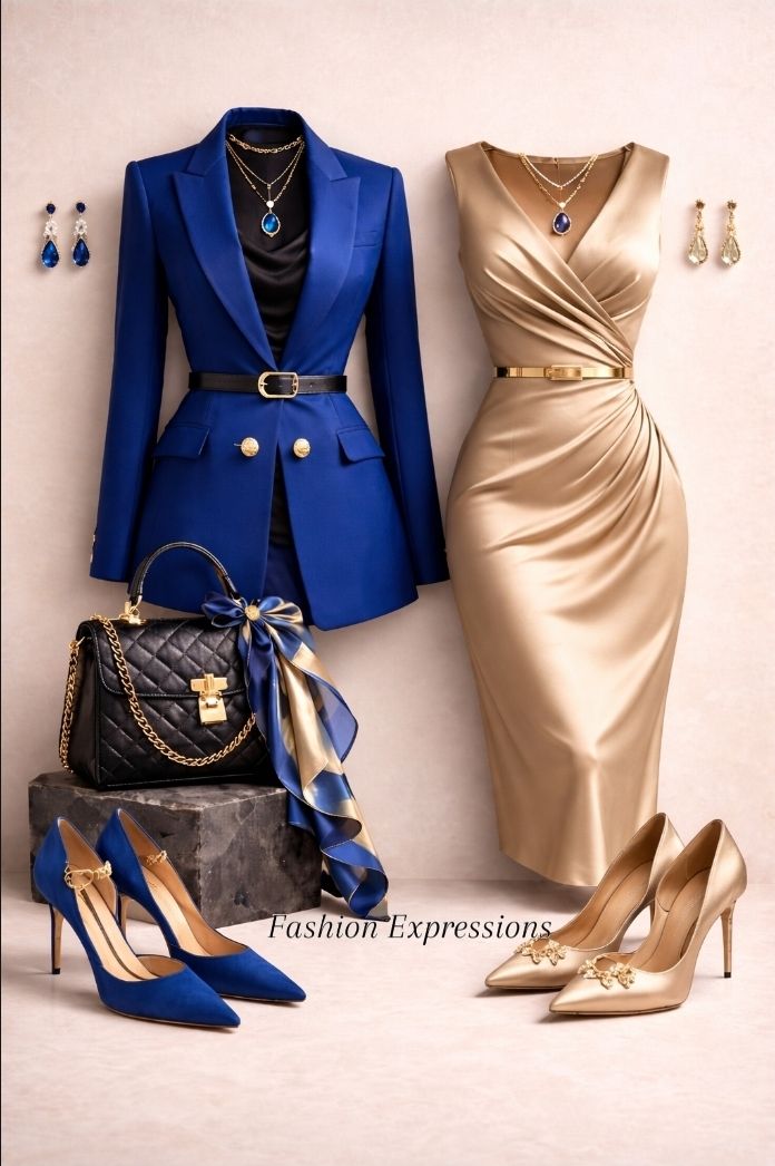 blue dress gold accessories How to style your moment 💙✨ The right make all the difference. details, effortless styling & a that does the rest. Save this for your next special occasion AIR70BIS