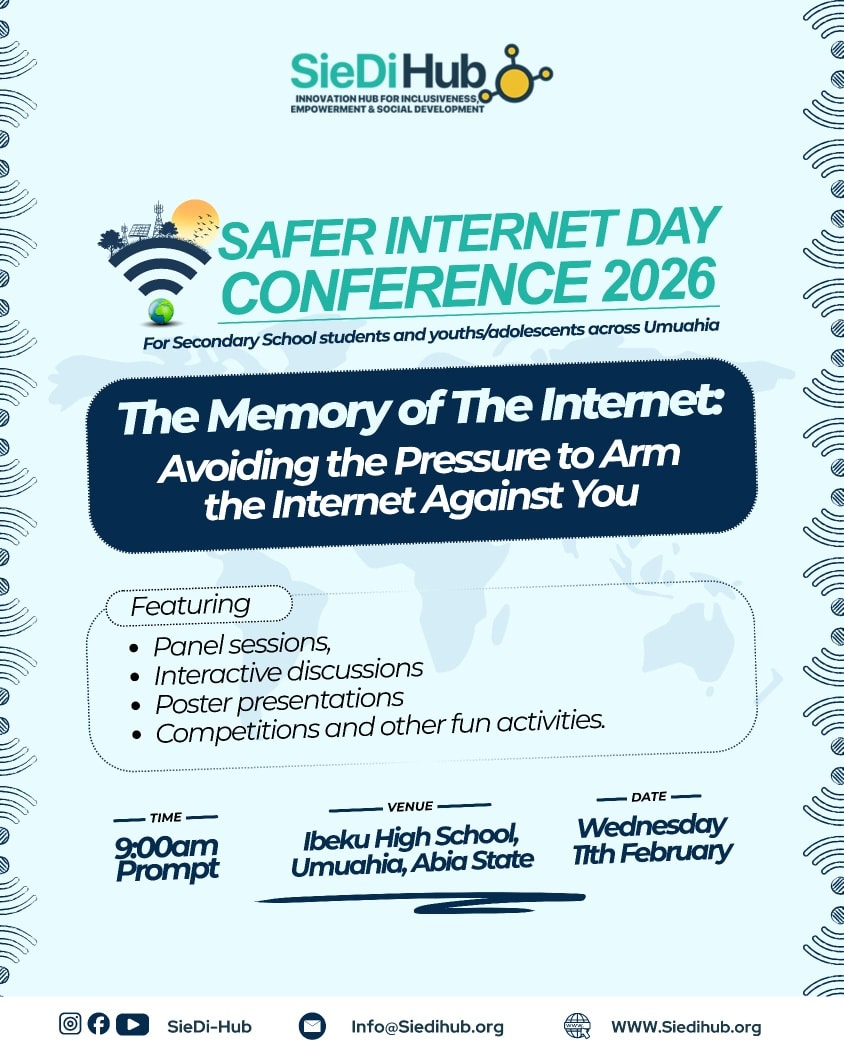 SieDi-Hub - IT'S TOMORROW! 😁🤩🥳 Safer Internet Day 2026 @ Ibeku High ...