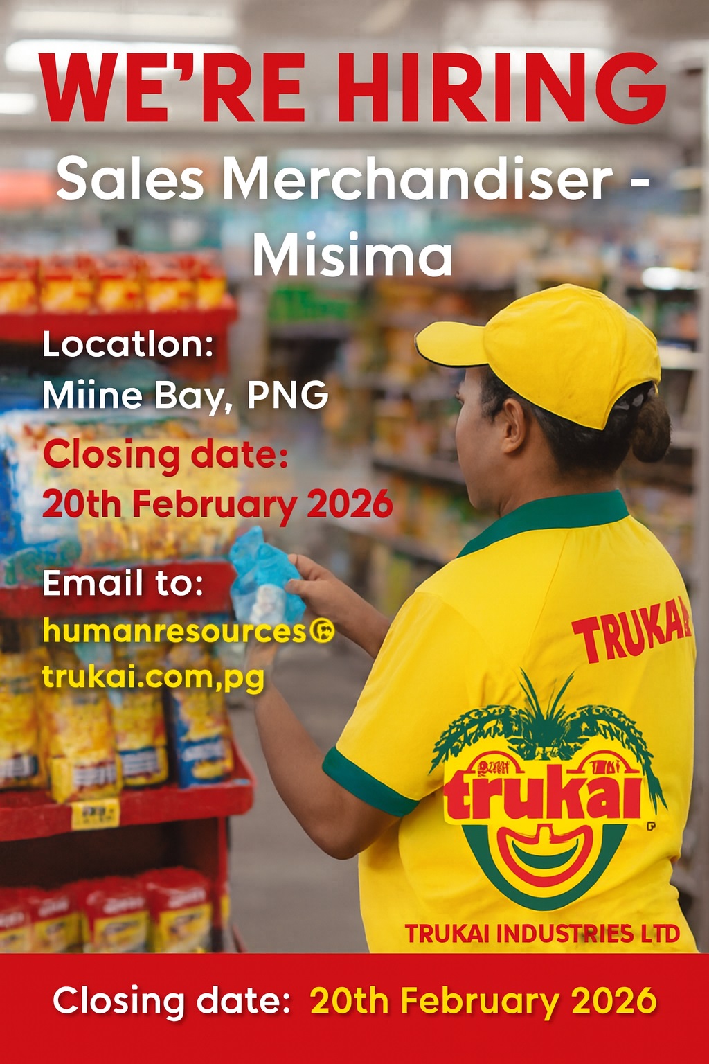 WOK - Sales Merchandiser - Misima Location: Milne Bay, Papua New Guinea ...