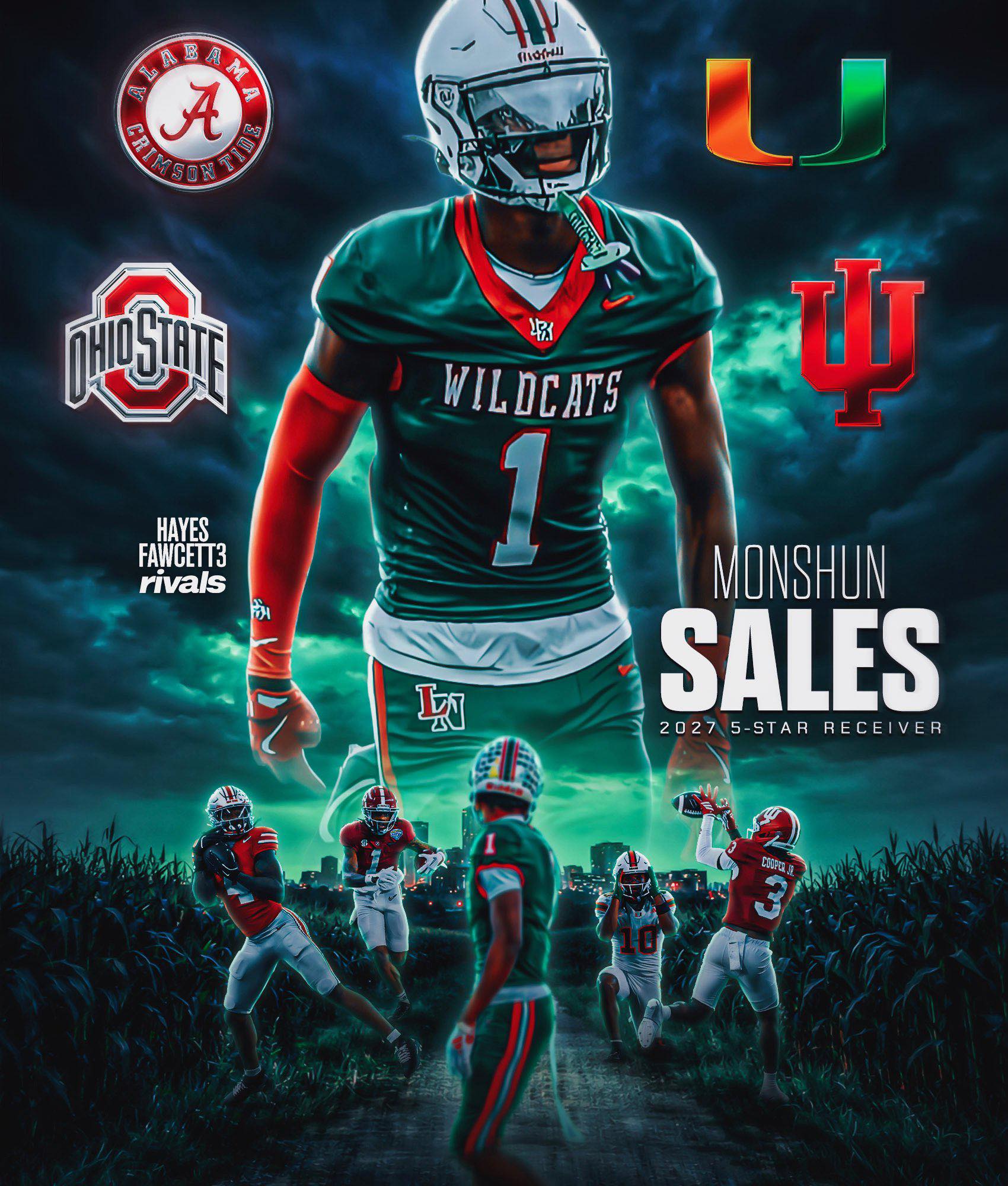 Al Recruiting - 🚨 Recruiting Update 🚨 2027 5⭐️ WR Monshun... | Facebook