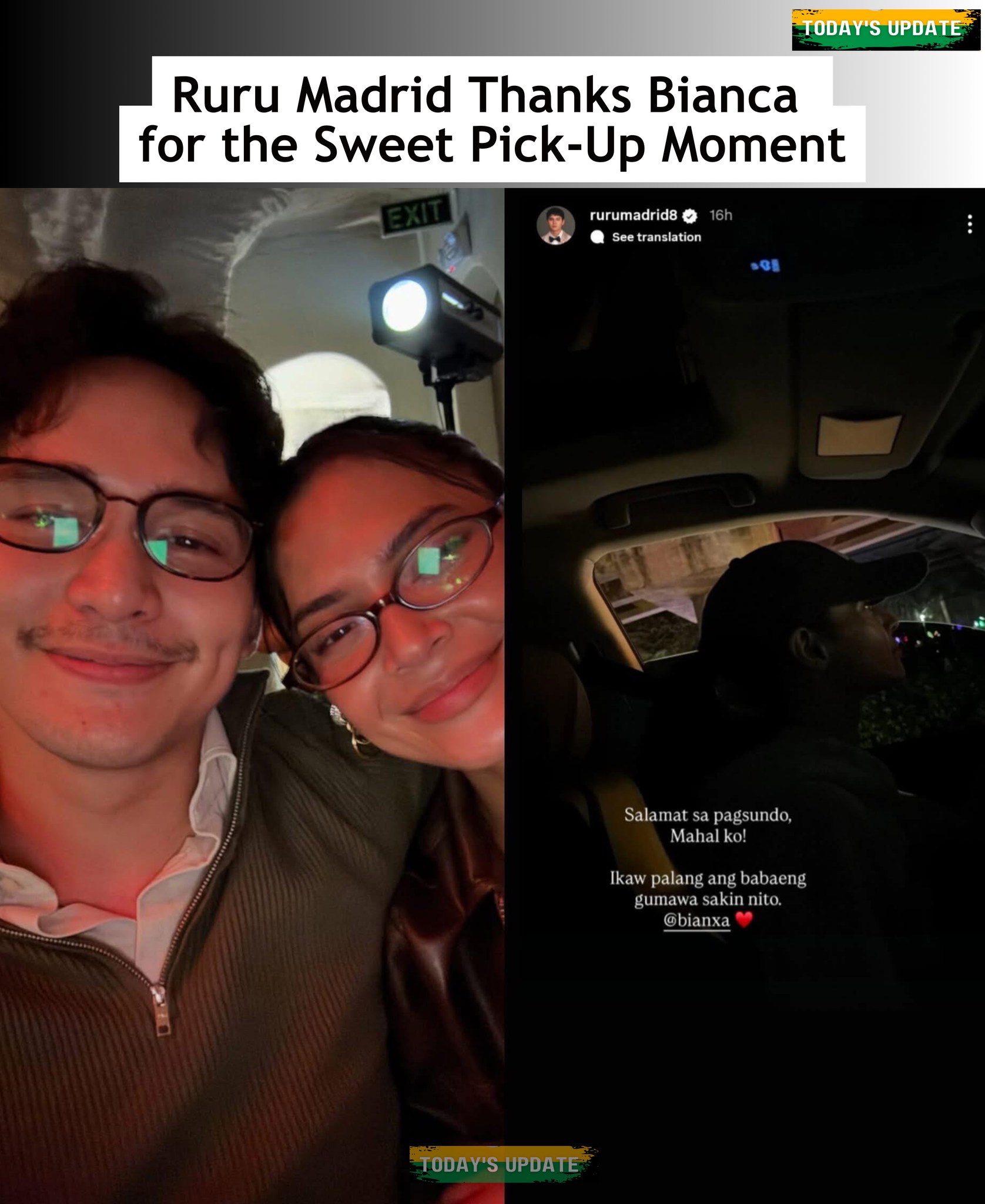 Today's - Ruru Madrid Thanks Bianca for the Sweet Pick-Up Moment Ruru ...