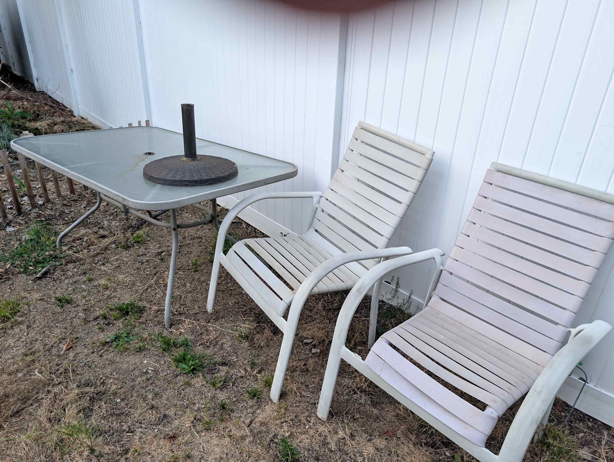 Bistro table set for outdoor dining.