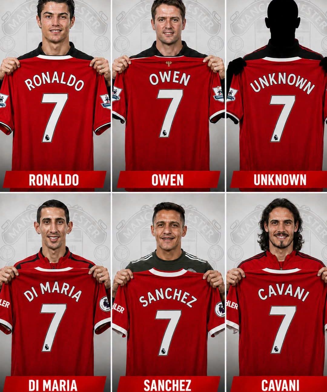 Who wore Manchester United's No. 7 shirt in 2020-2021?