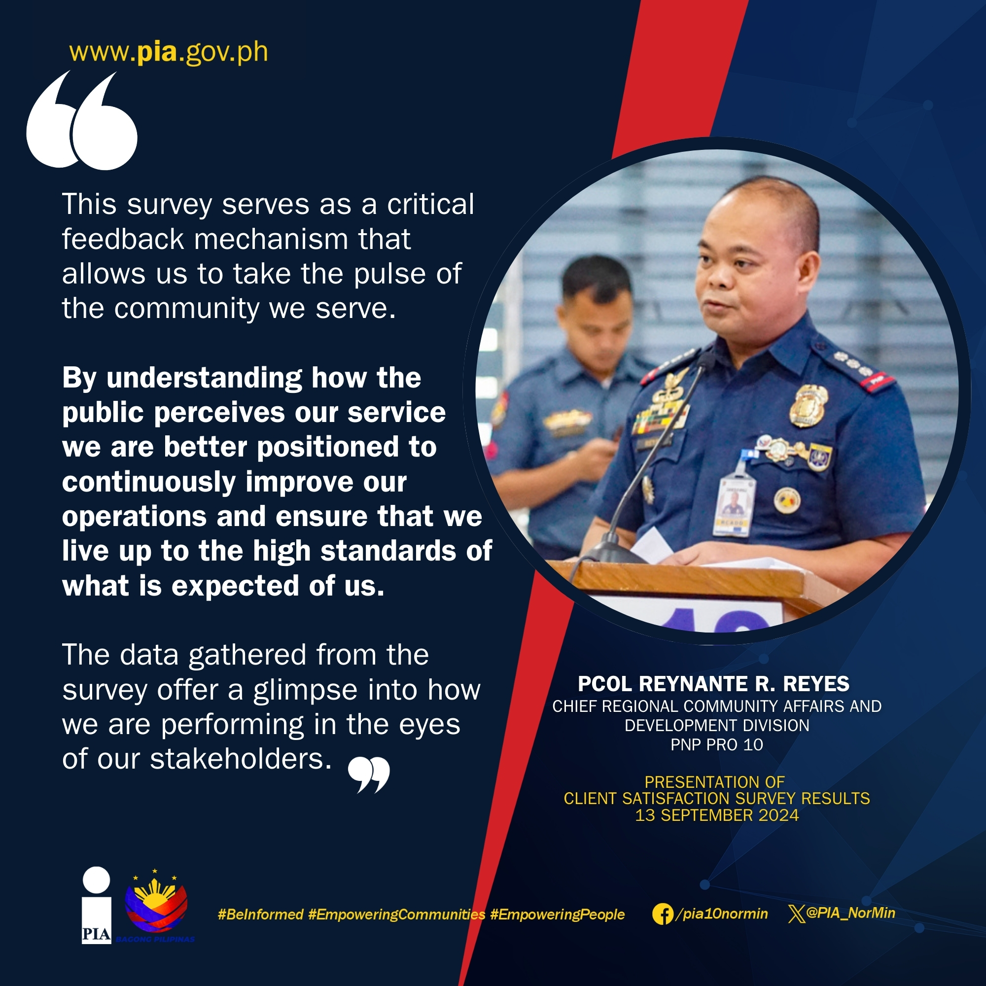 📊 Matod pa ni PCol Reynante Reyes... - PIA Northern Mindanao | Facebook
