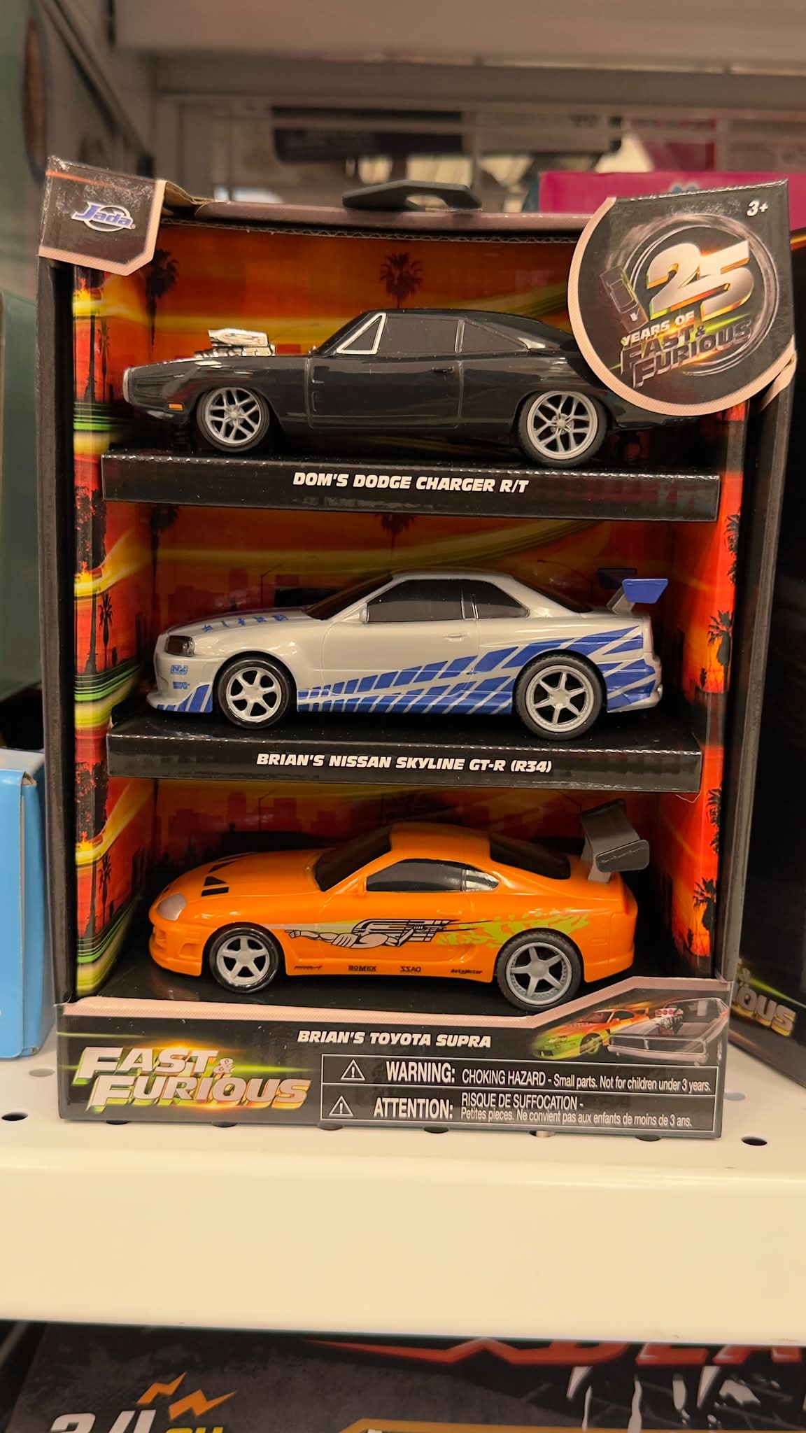 JADA FAST&FURIOUS 25周年記念 3台 Jada Toys Fast & Furious 25th Anniversary 3-pack features 1:32
