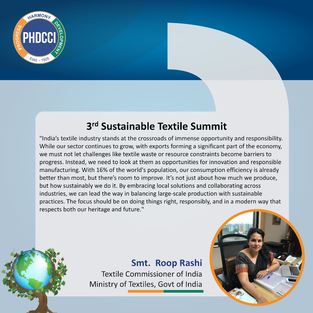 PHD - Smt. Roop Rashi, Textile Commissioner of India, Ministry of ...