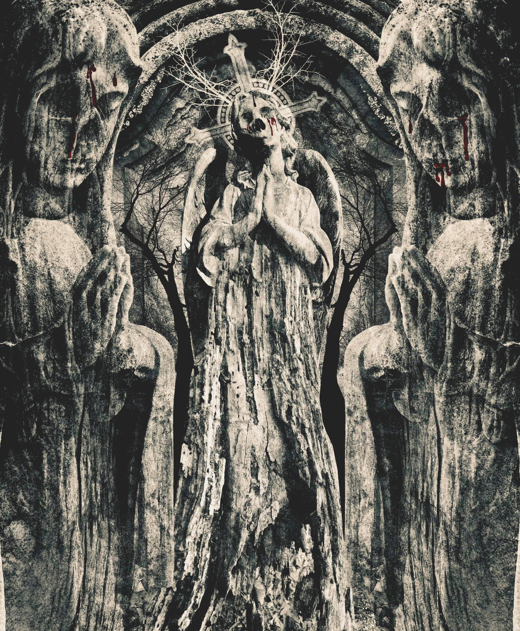 Unholy Burial” artwork created by me, I combined my photos of
