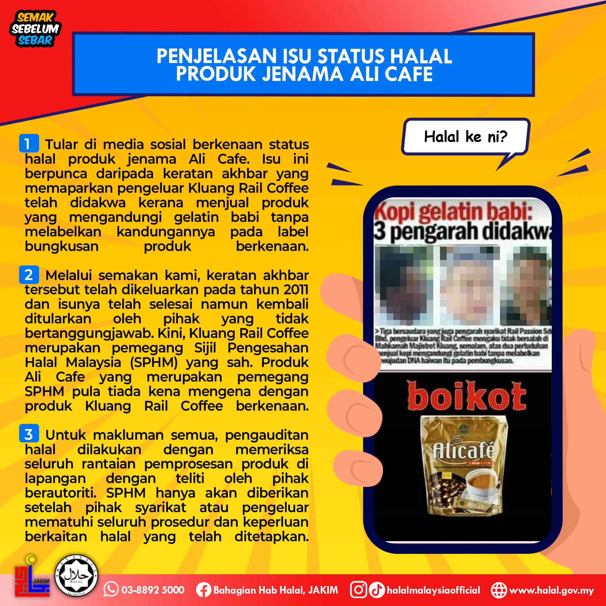 Penjelasan Isu Status Halal... - Bahagian Hab Halal, JAKIM | Facebook