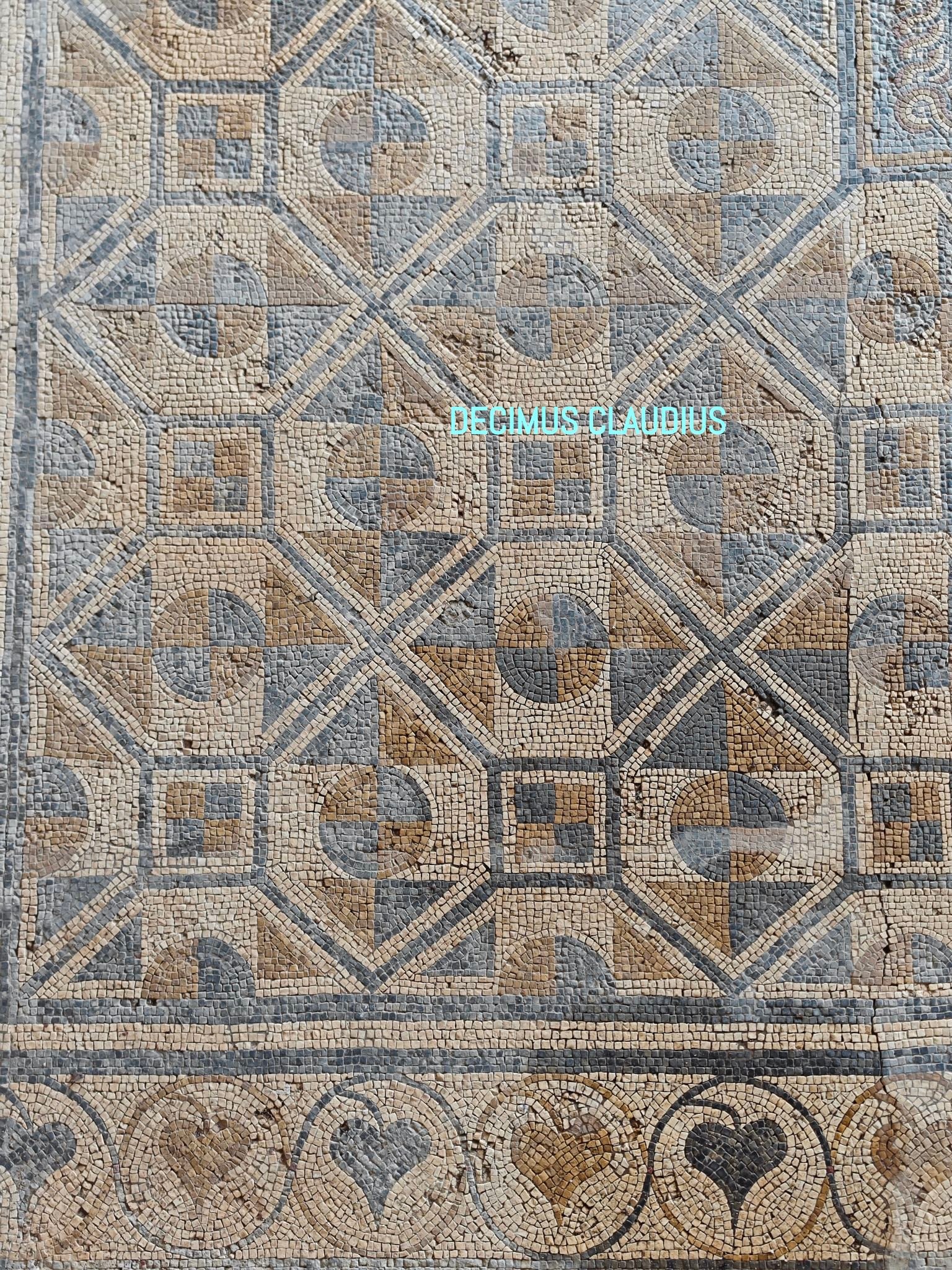 Archaeology & Civilizations | A Roman mosaic section with geometric ...
