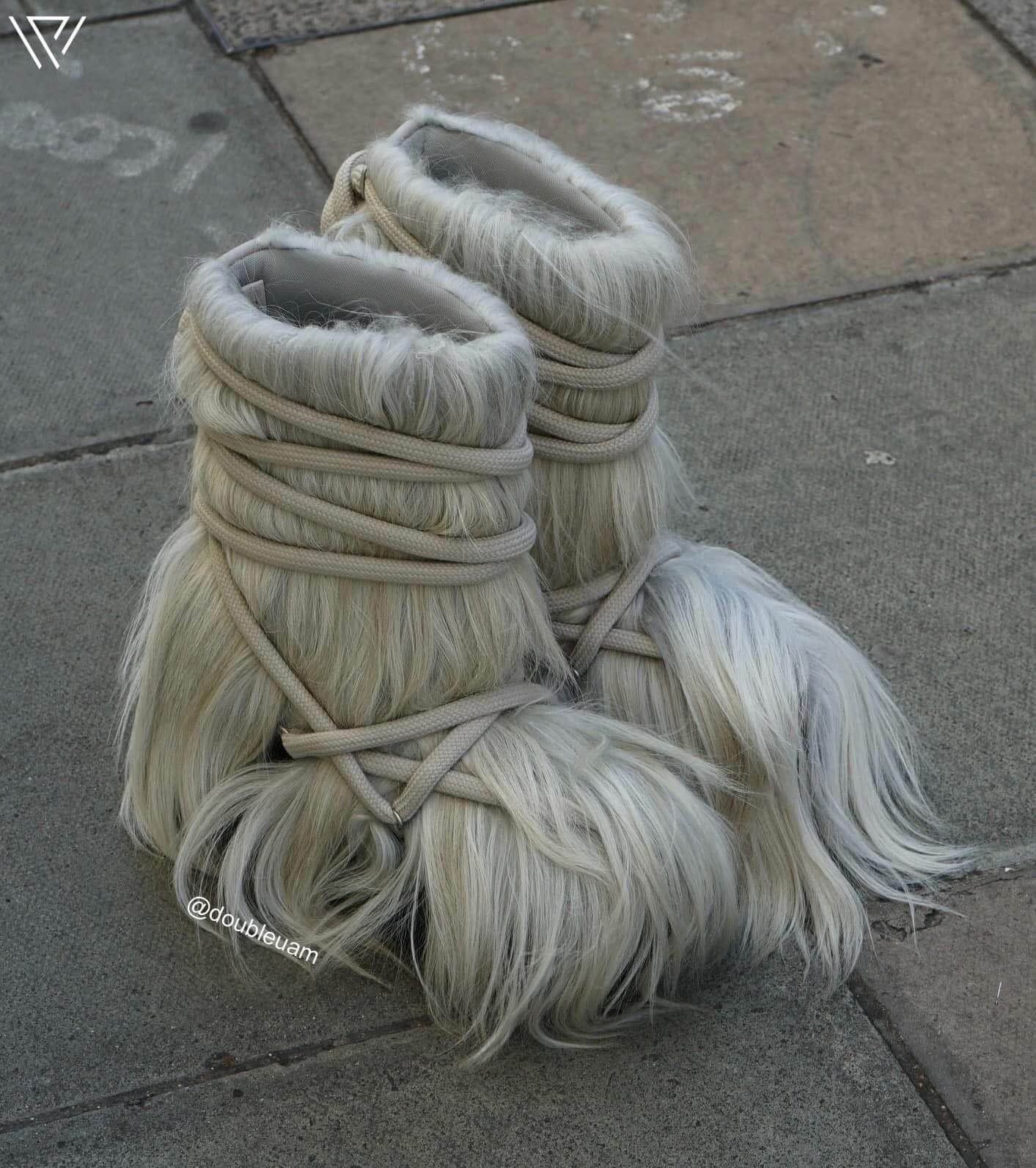 Rick Owens 24AW Goat Fur Lunar Mega Tractor - Boots - London 