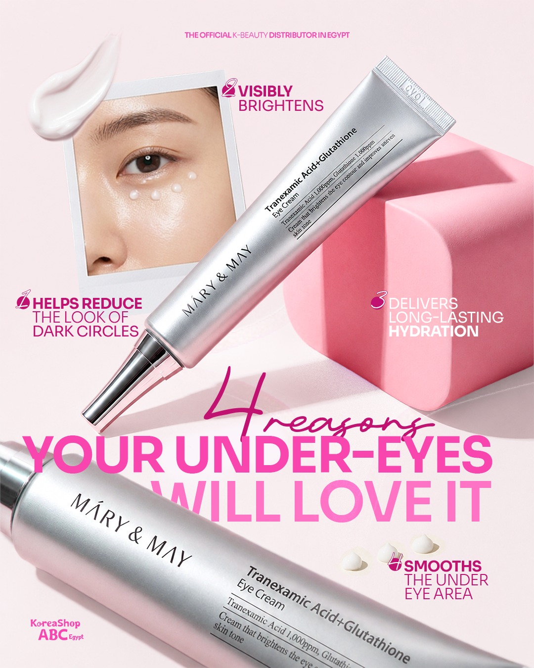 can glutathione reduce dark circles Mary&May Tranexamic Acid Eye Cream for and hydration Hi-Tech Pharmaceuticals Volume:10mg Ghk cu Peptide Dosage