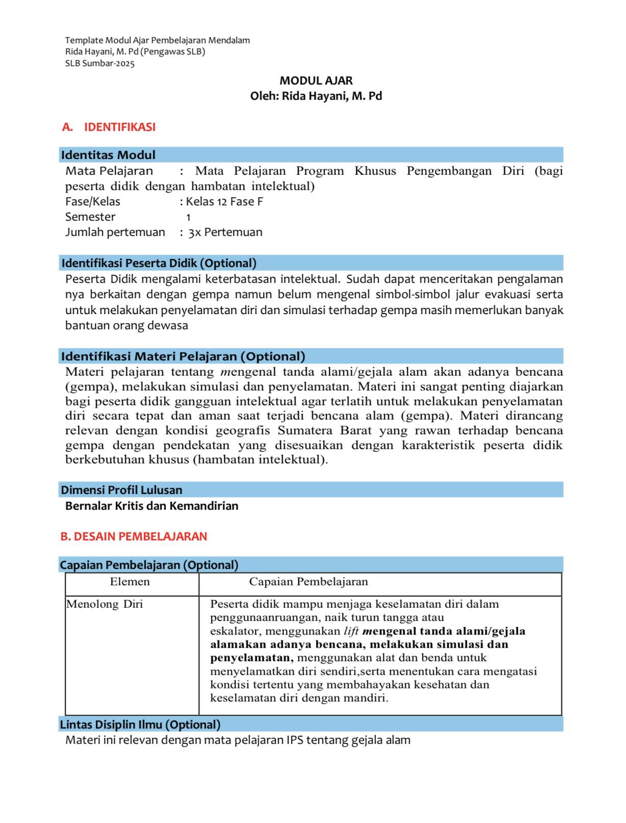 Meldiya - Contoh Template Modul Ajar Pembelajaran Mendalam Template ini ...