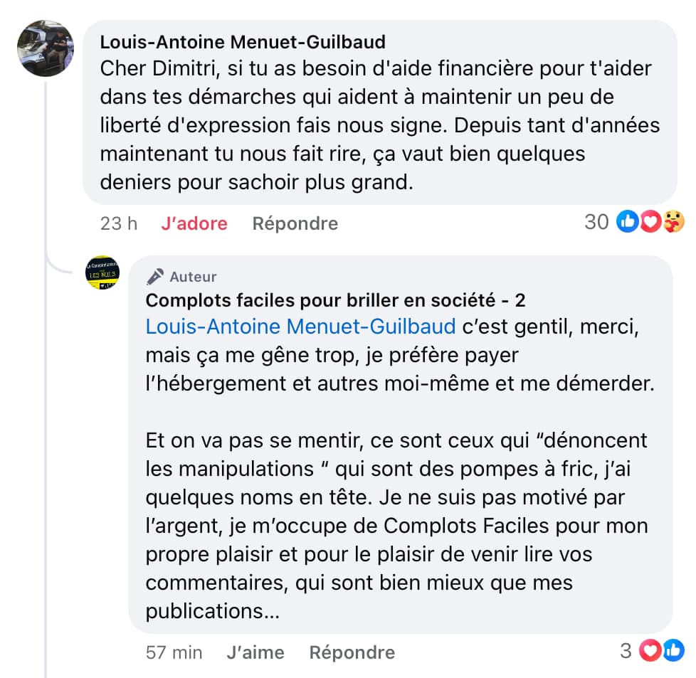 Donc non, pas... - Complots faciles pour briller en société | Facebook