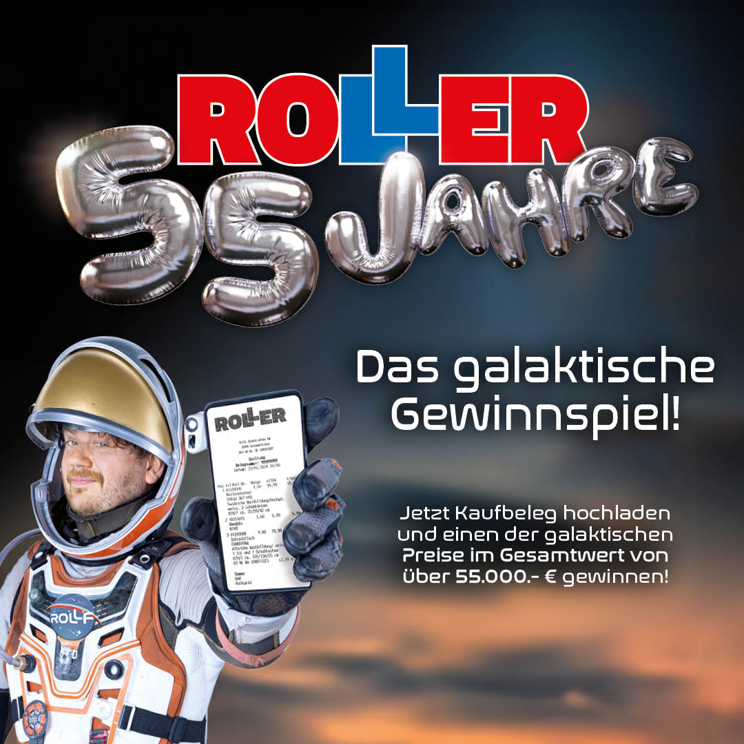 🥳Das galaktische Gewinnspiel✨ Jetzt teilnehmen und einen der galaktischen Preise im Gesamtwert von über 55.000,-€ gewinnen!🤩🪐 Online unter www. roller.de oder über die ROLLER-App📱 und vor Ort im Markt freuen wir uns über