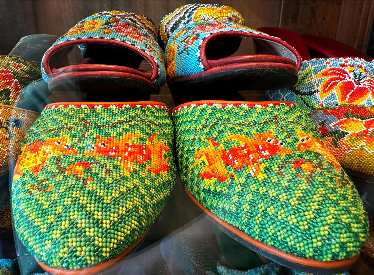 The beading work of the Peranakans, also known as nyonya beadwork 