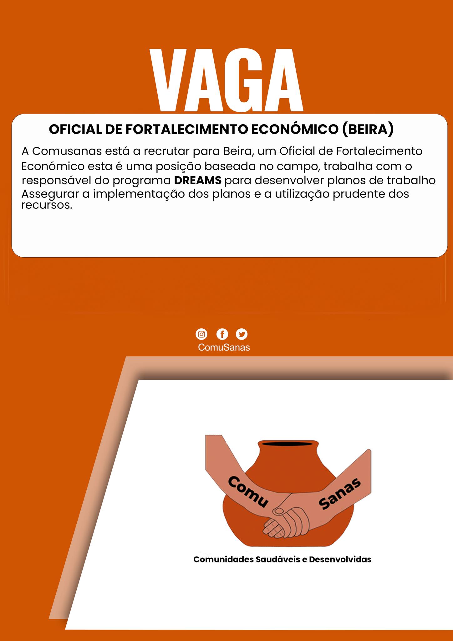 Associacao - Descrição da Vaga: A Comusanas está a recrutar para Beira ...