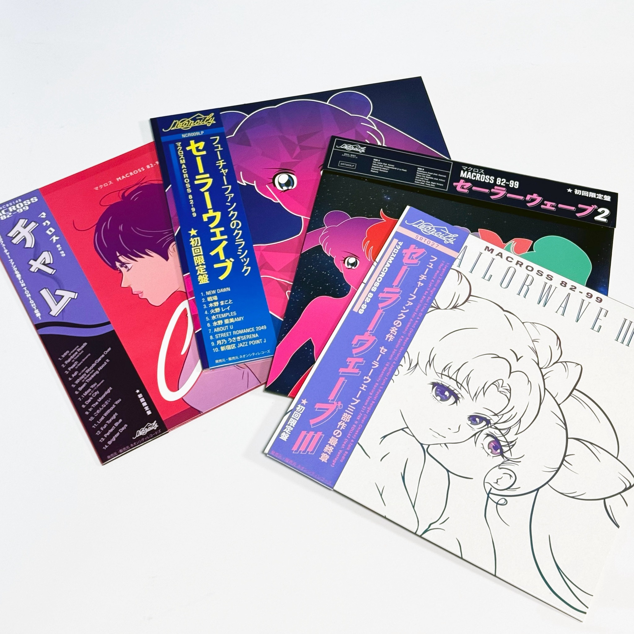 The Macross 82-99 “Cham!” Vinyl and “Sailorwave 1,2,3” Vinyl are 