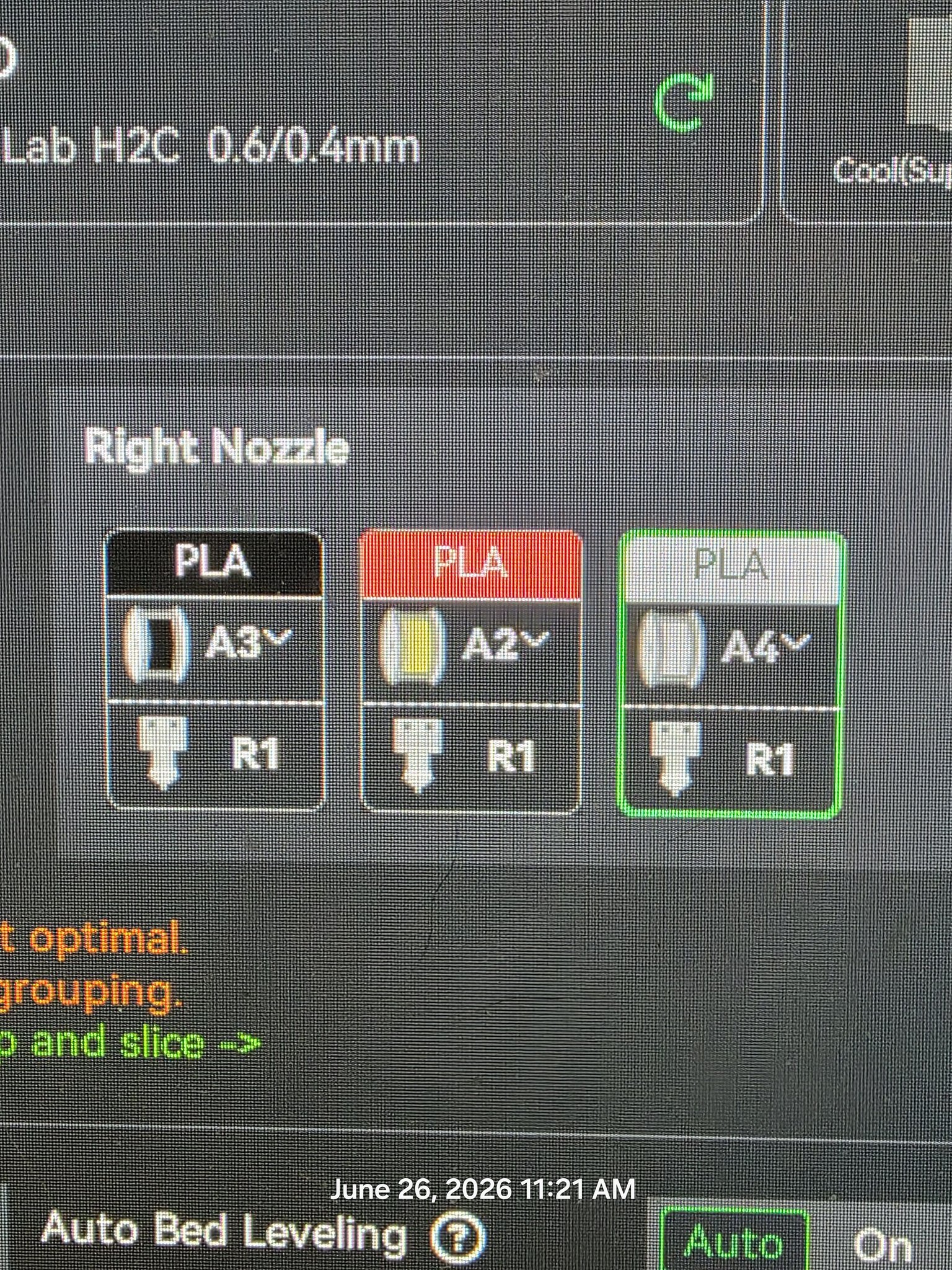 Bambu Lab H2C only using one nozzle after latest beta update