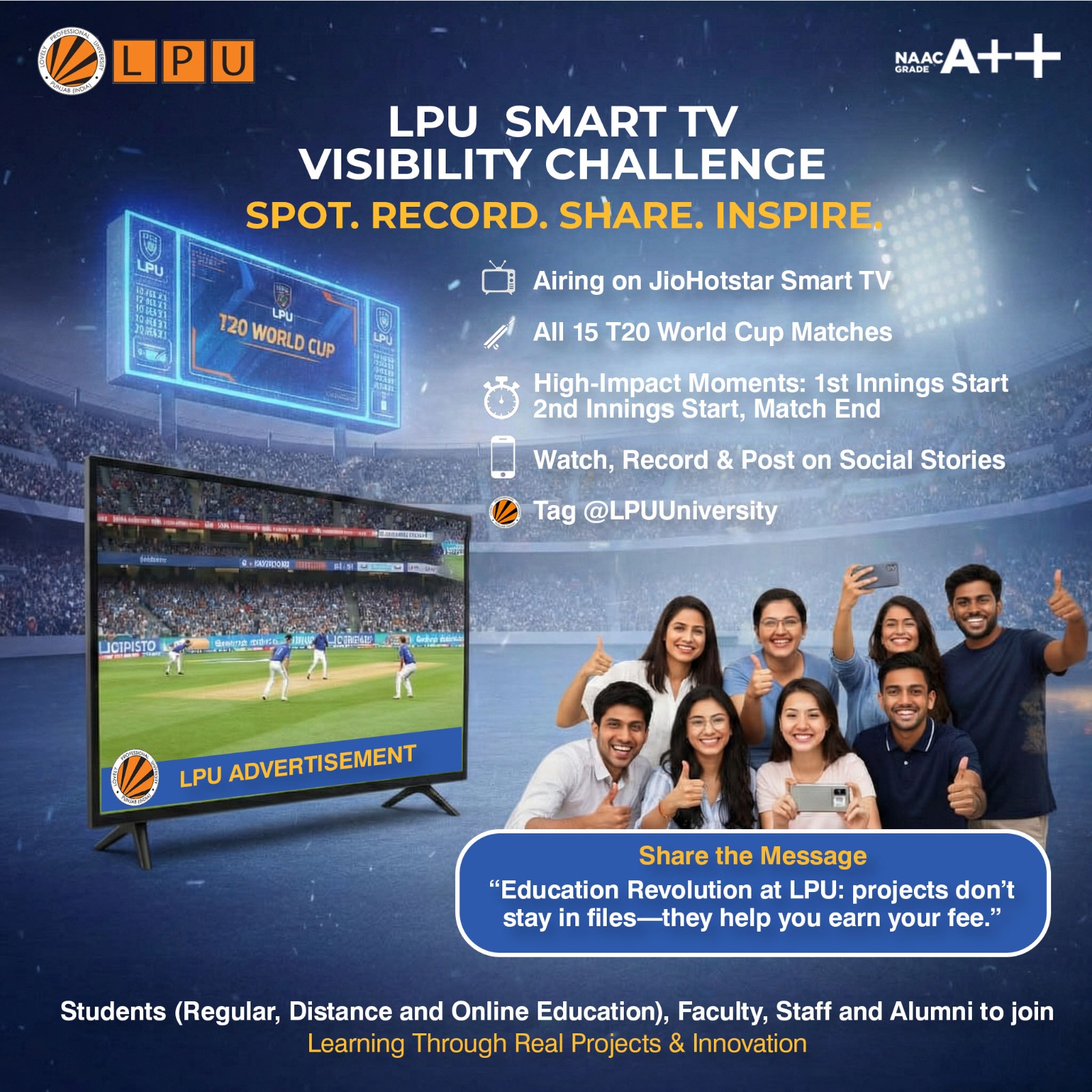 LPU Smart TV Visibility Challenge... - LPU Distance Education | Facebook