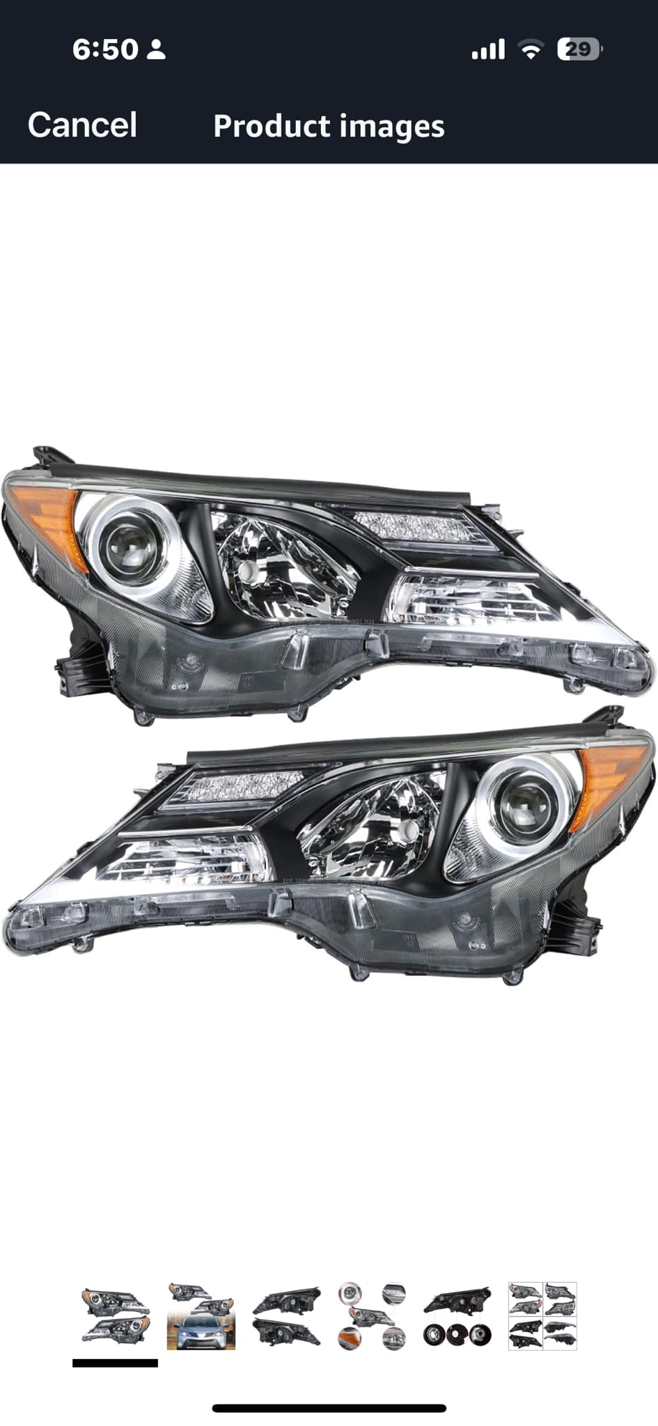EAGLE EYES Projector Headlights W/ LED Strip – For 2013-2015 Toyota RAV4 (Black Housing, Clear Lens)