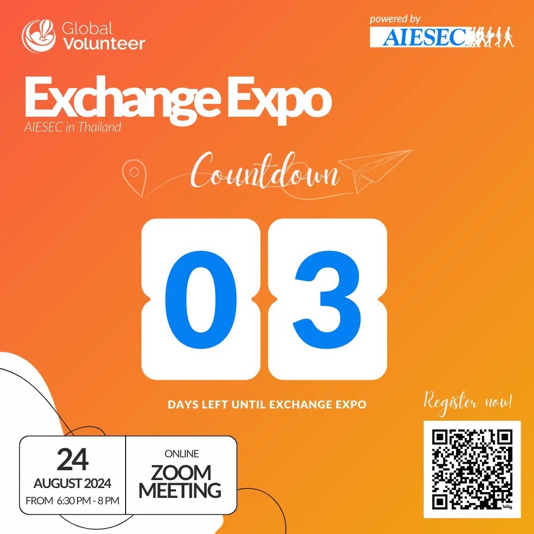 นับถอยหลังอีก 3 วันสู่งาน Exchange... - AIESEC in Thailand | Facebook