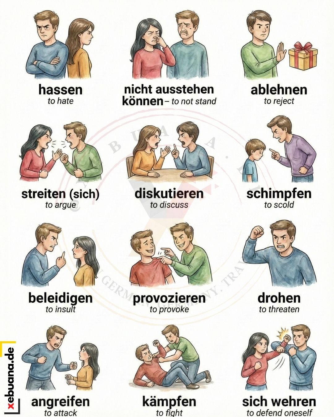 Xebuana.de - Here is a list 12 common German verbs related to hating ...