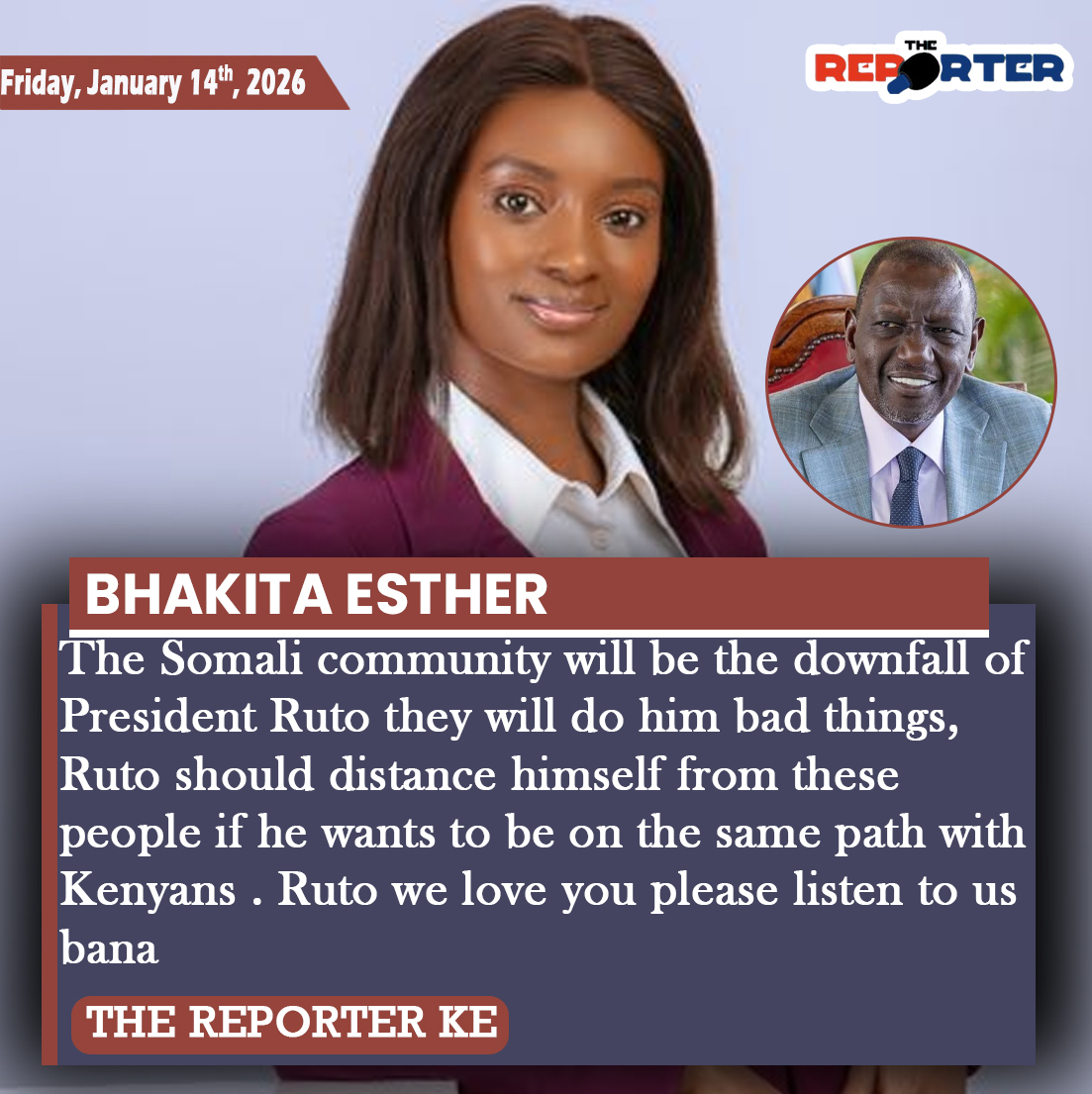 The Reporter KE - A Ruto supporter cautions him against... | Facebook