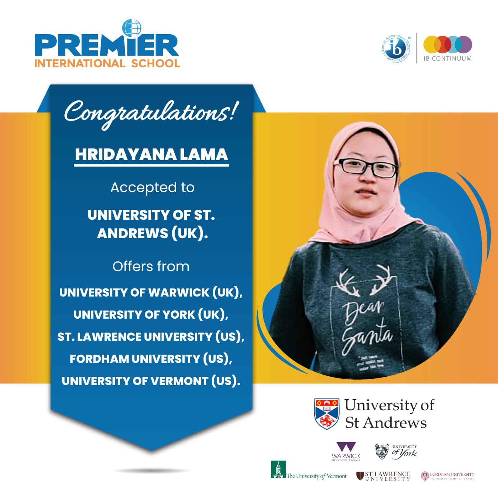 Congratulations... - Premier International IB Continuum School | Facebook