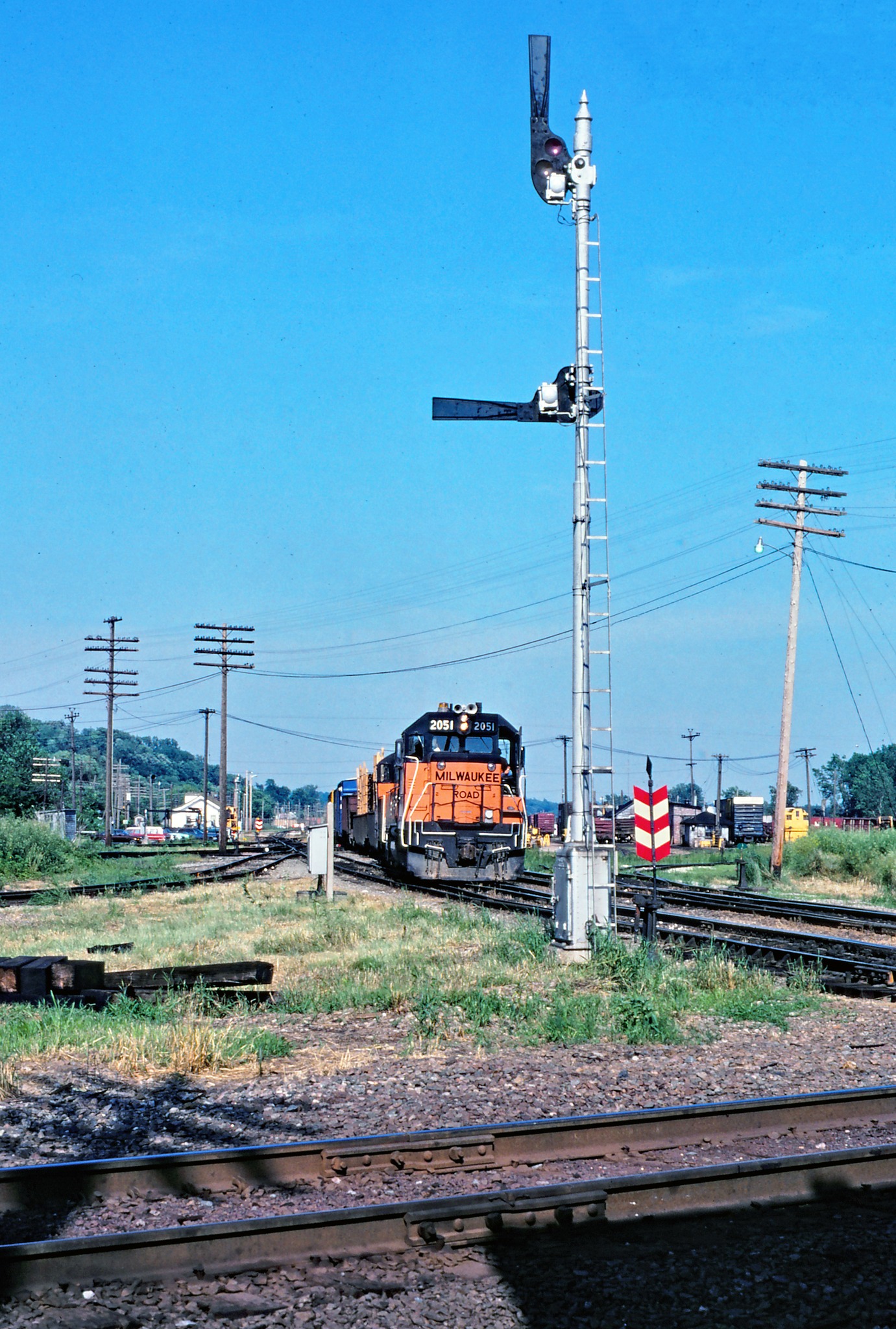 Milwaukee Road locomotives at Bensenville Yard