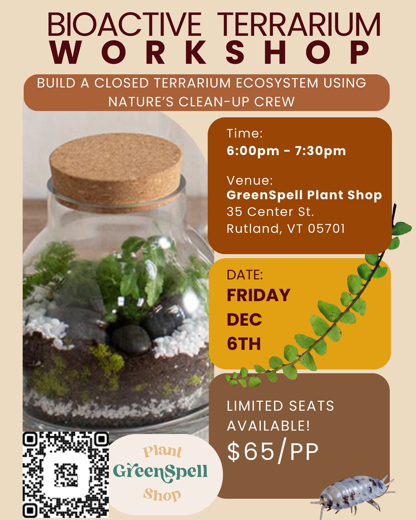 BIOACTIVE TERRARIUM WORKSHOP at GreenSpell