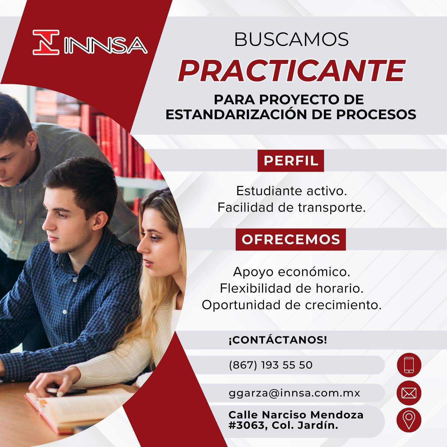 Contamos con la vacante de... - INNSA Reclutamiento | Facebook
