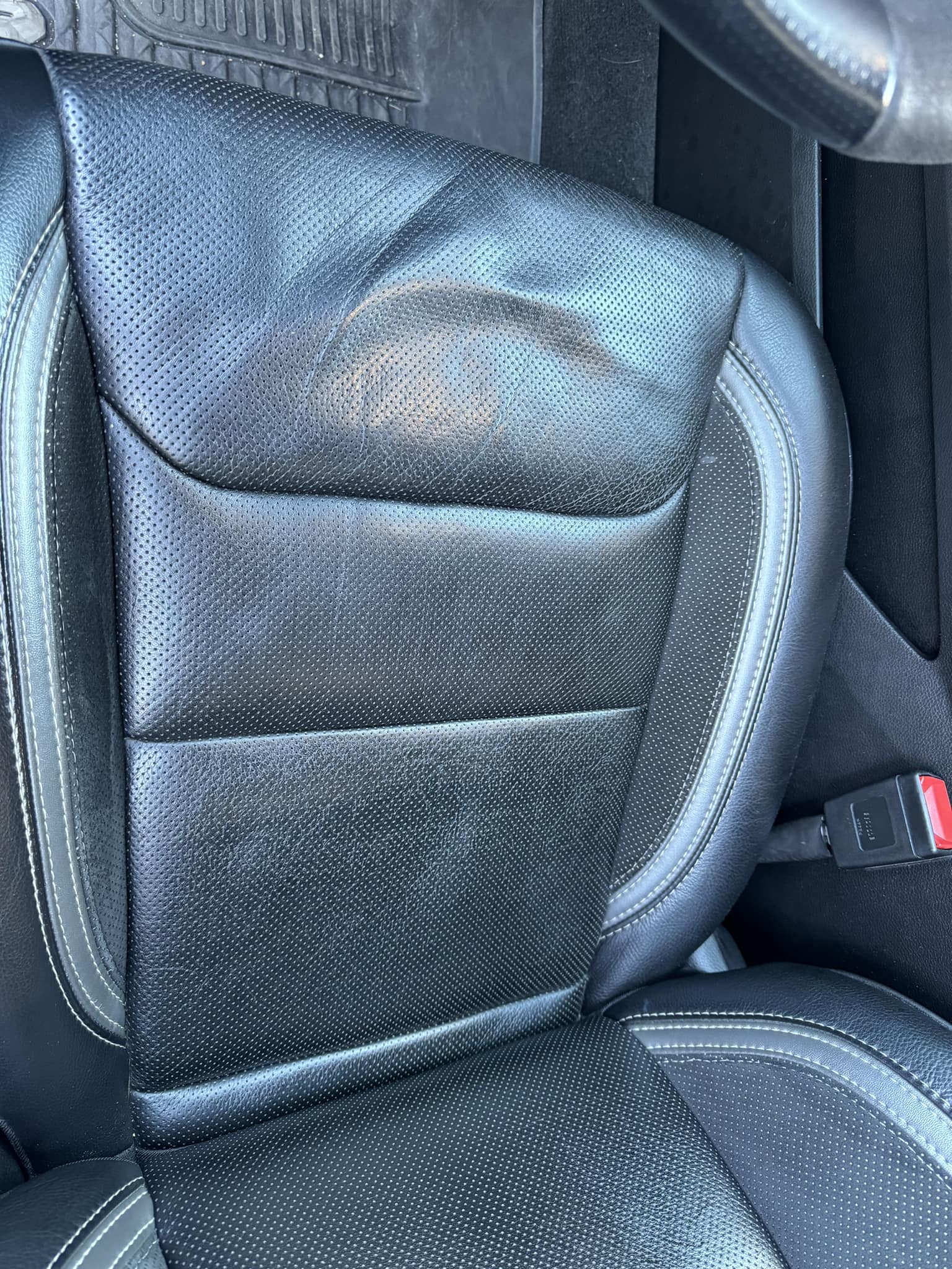 Black Vinyl Center Console Armrest Cover With Red Stitch For 2005-2012 Nissan Pathfinder