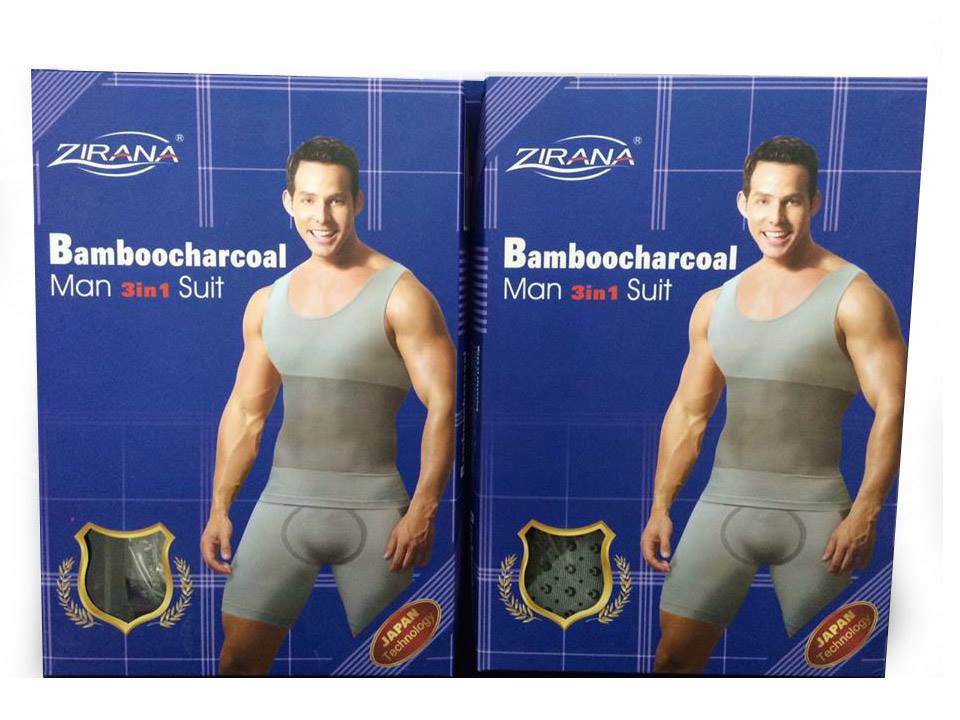 ชุดกระชับสัดส่วนผู้ชาย Zirana Bamboo Charcoal 3 in 1 for Men ใส่สบายไร้ ...