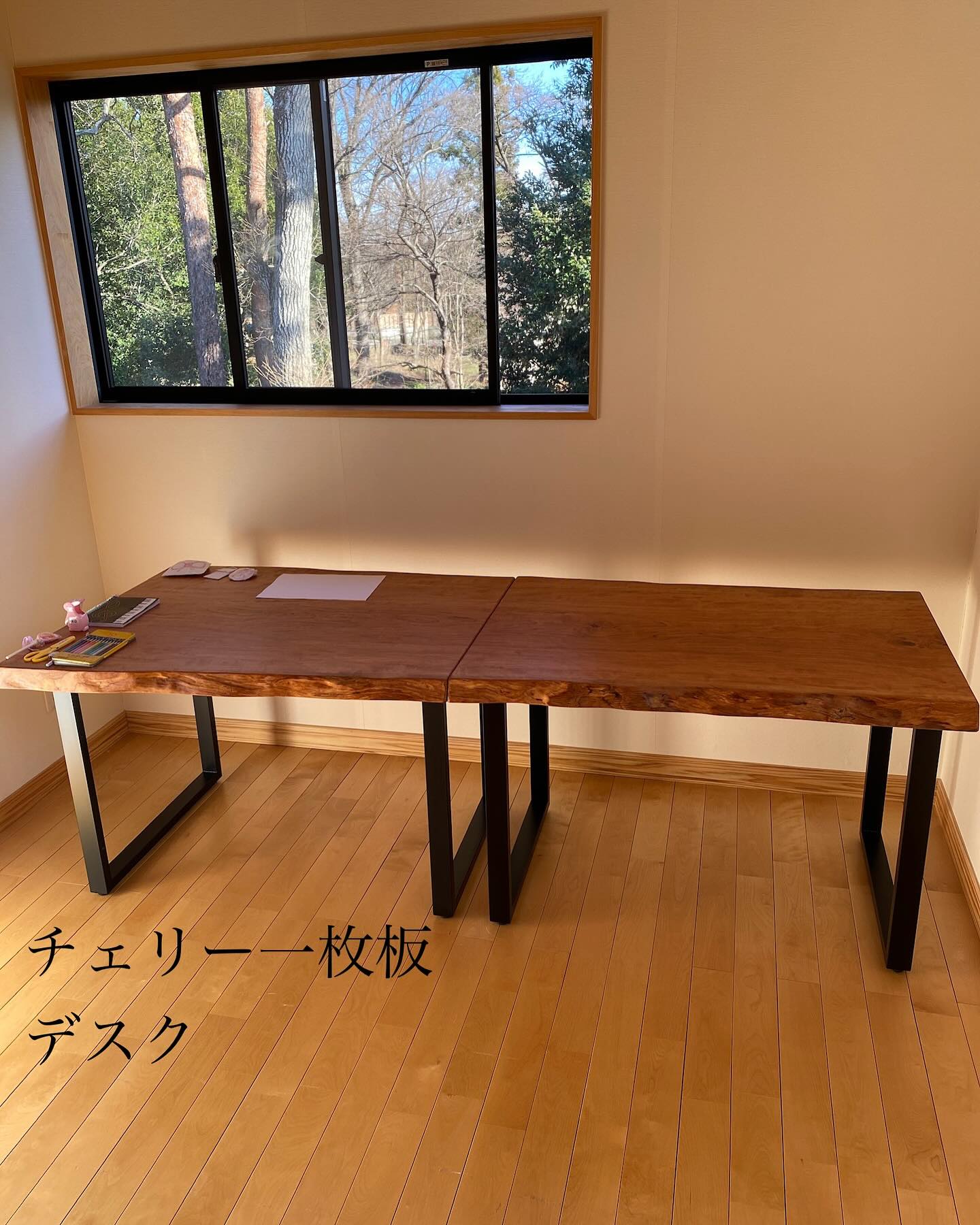 座卓 一枚板テーブル チェリー一枚板 デスク&座卓... - 木の