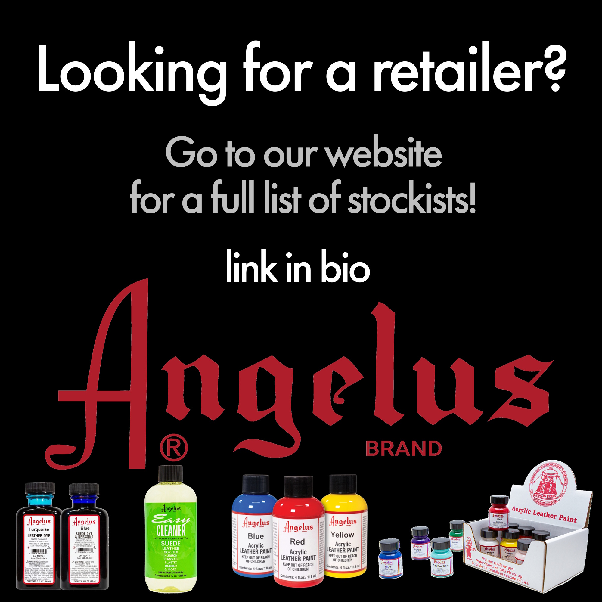 Angelus - We have a full list of stores stocking our products! 🥳🚨 https ...