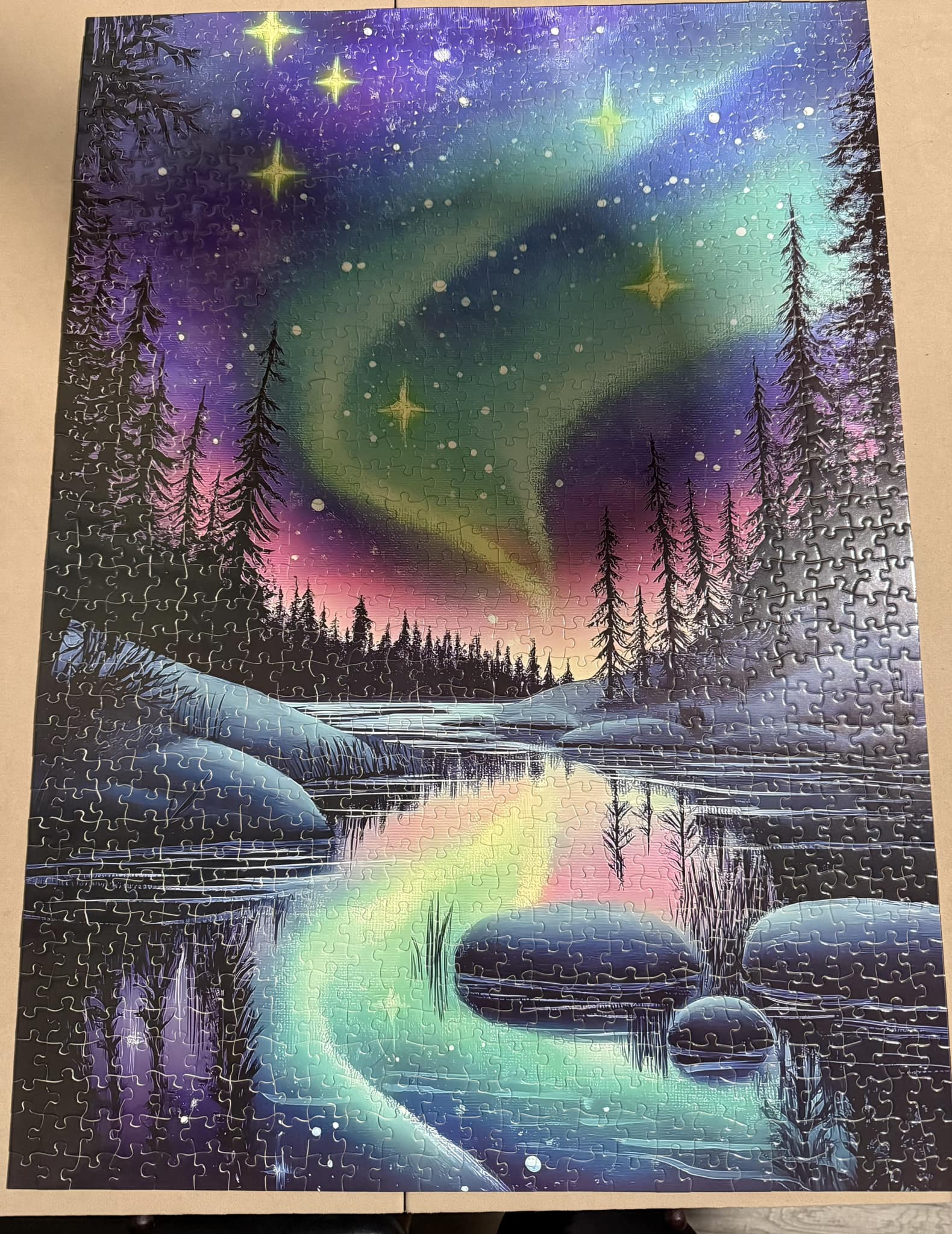 Latest and greatest. 1000 pc Larkipuzz puzzle. Silent aurora borealis.