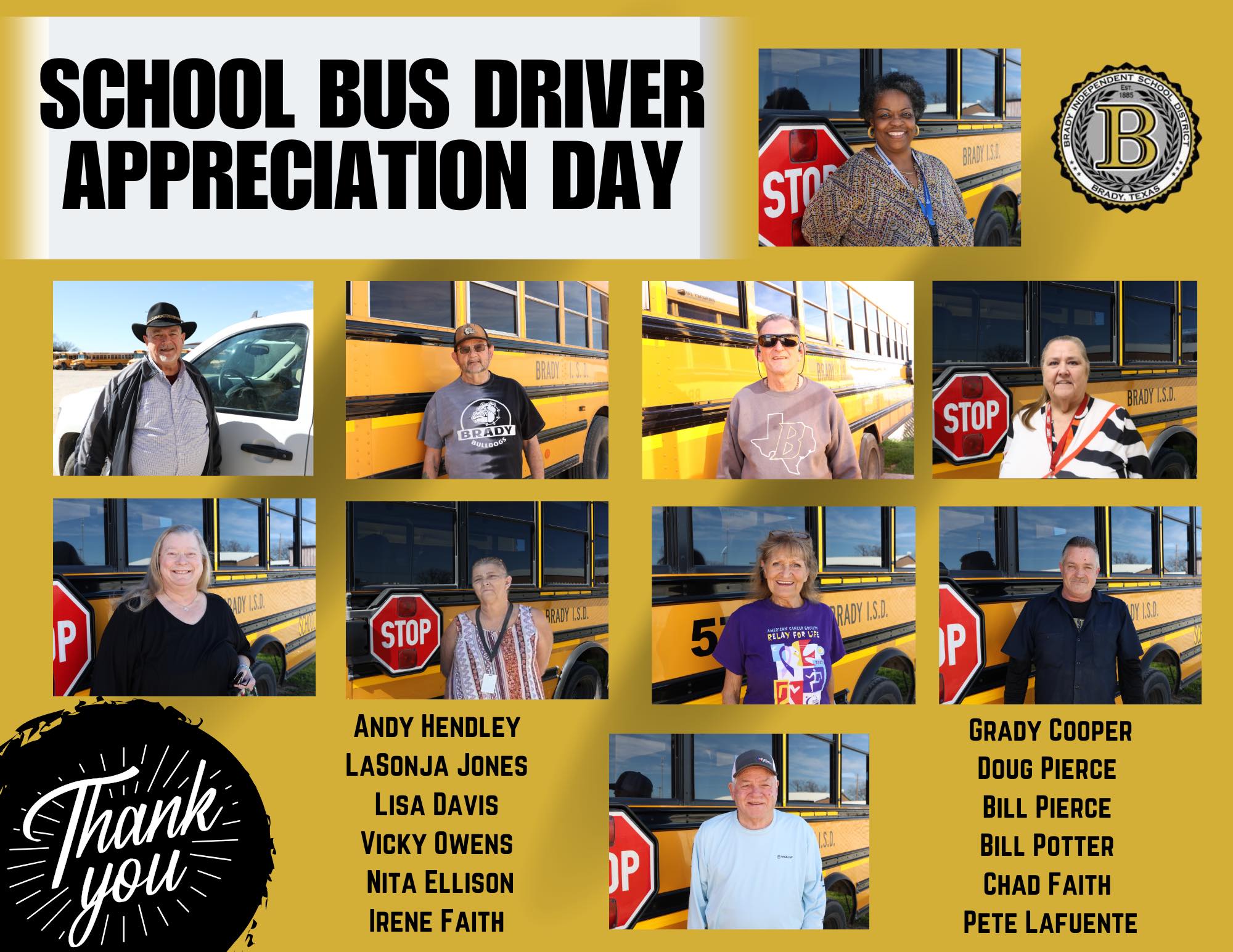 Brady ISD - 🚌 Today, Brady ISD extends a heartfelt thank...
