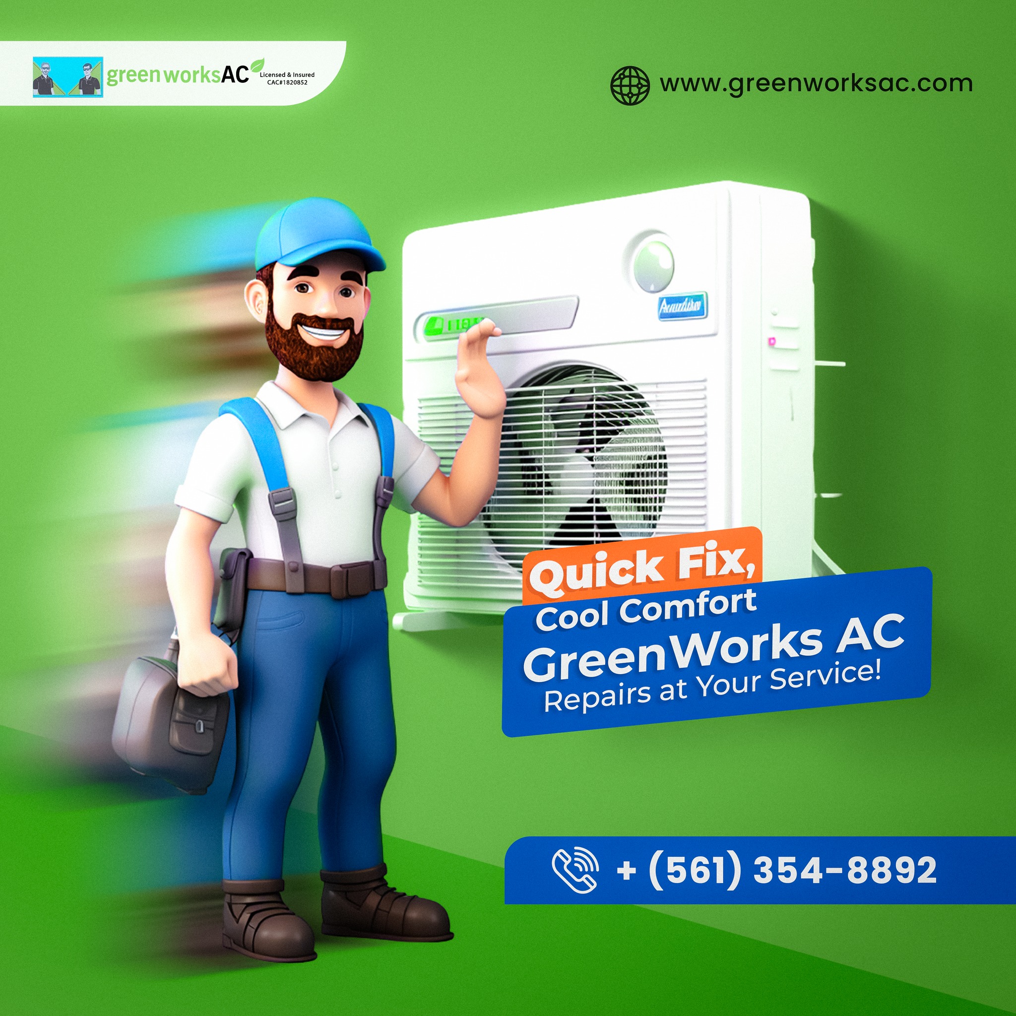 Green Works AC - Quick Fix, Cool Comfort When your AC... | Facebook