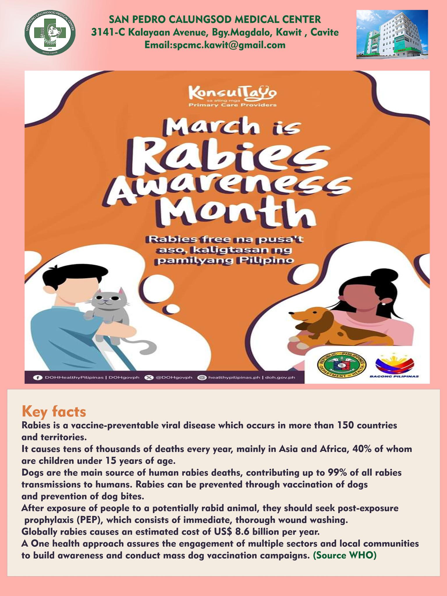 Ano ang RABIES?... - San Pedro Calungsod Medical Center Kawit | Facebook