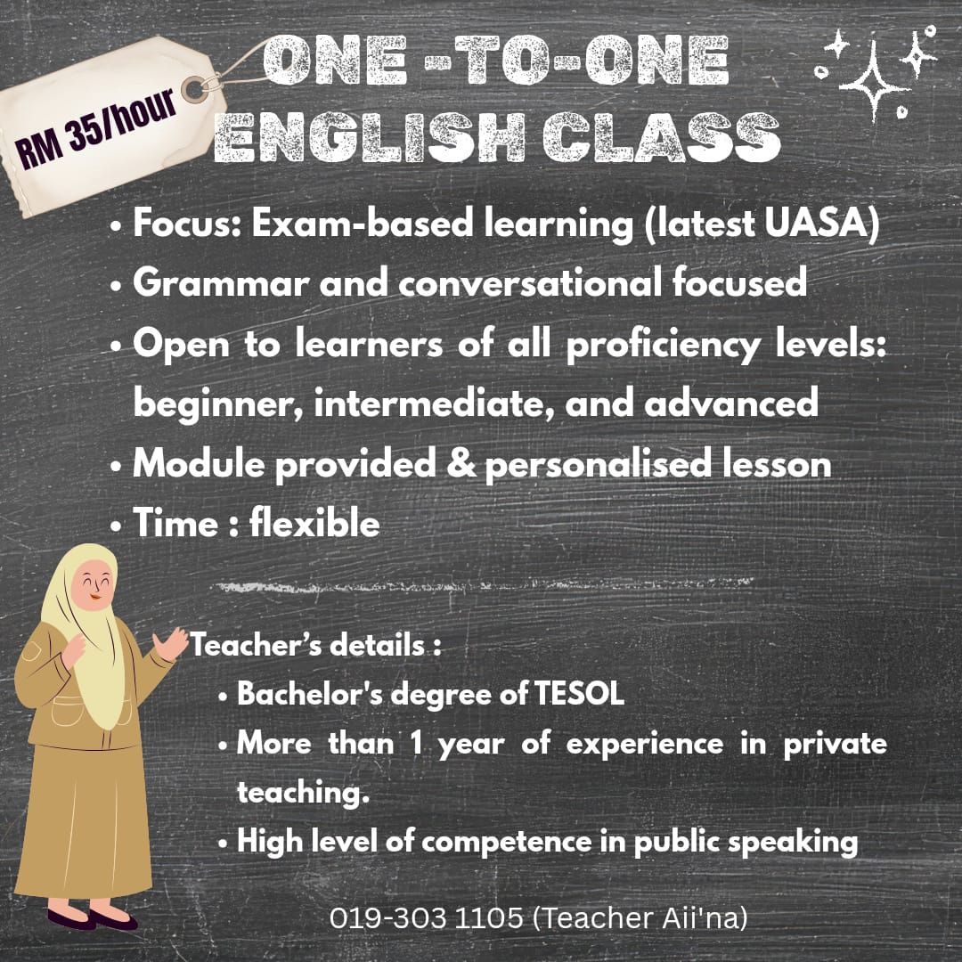 📘 KELAS BAHASA INGGERIS ONE-TO-ONE 2026 (ONLINE) | Facebook