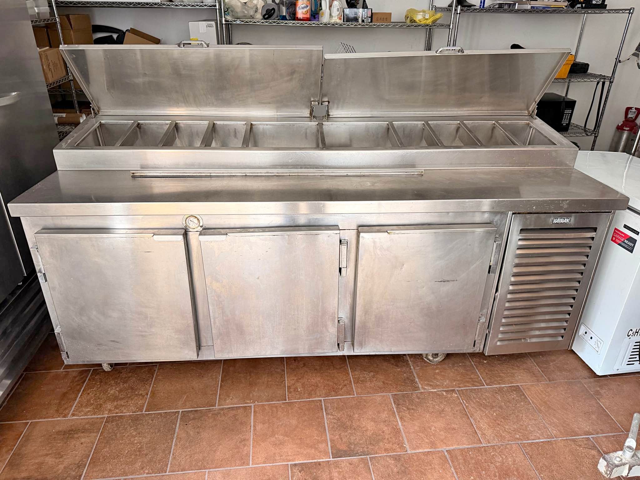 Large cold table with 3 door refrigerator underneath - Refrigerators ...