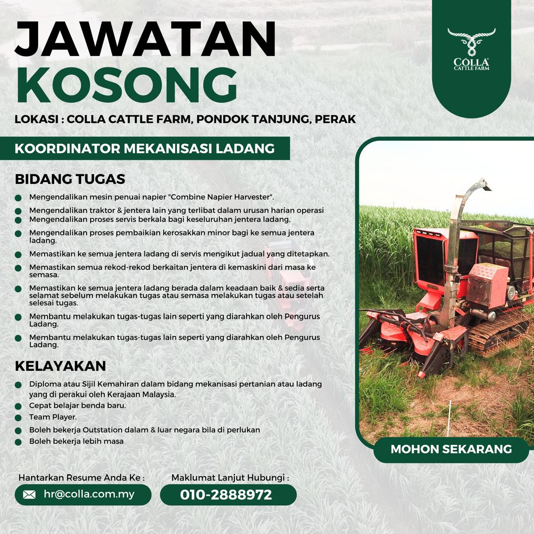 Cölla - 🚜🌱 JAWATAN KOSONG DI LADANG TERNAKAN! Minat kerja lapangan ...